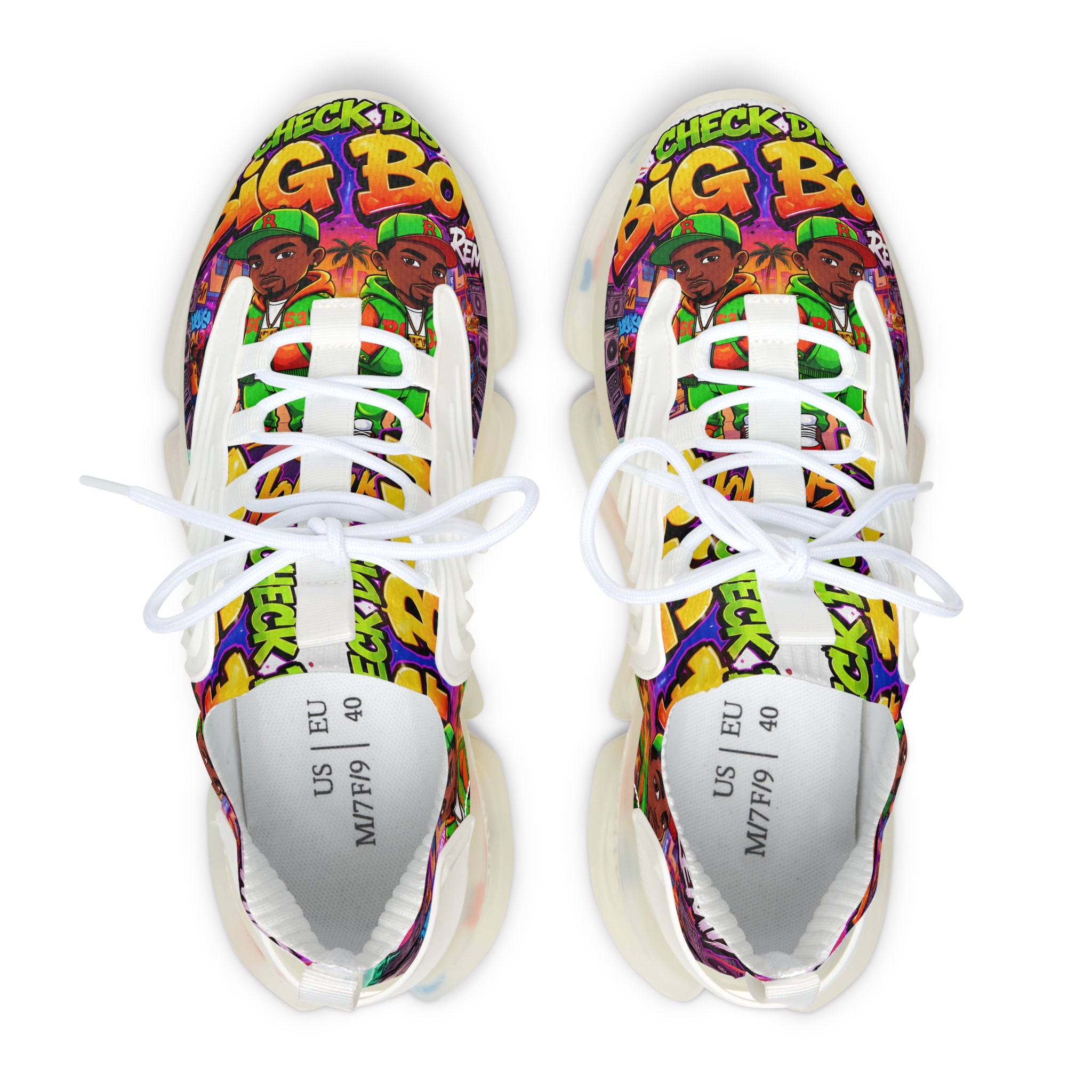 Mesh Sneakers — Colorful Graffiti Pop Art Design