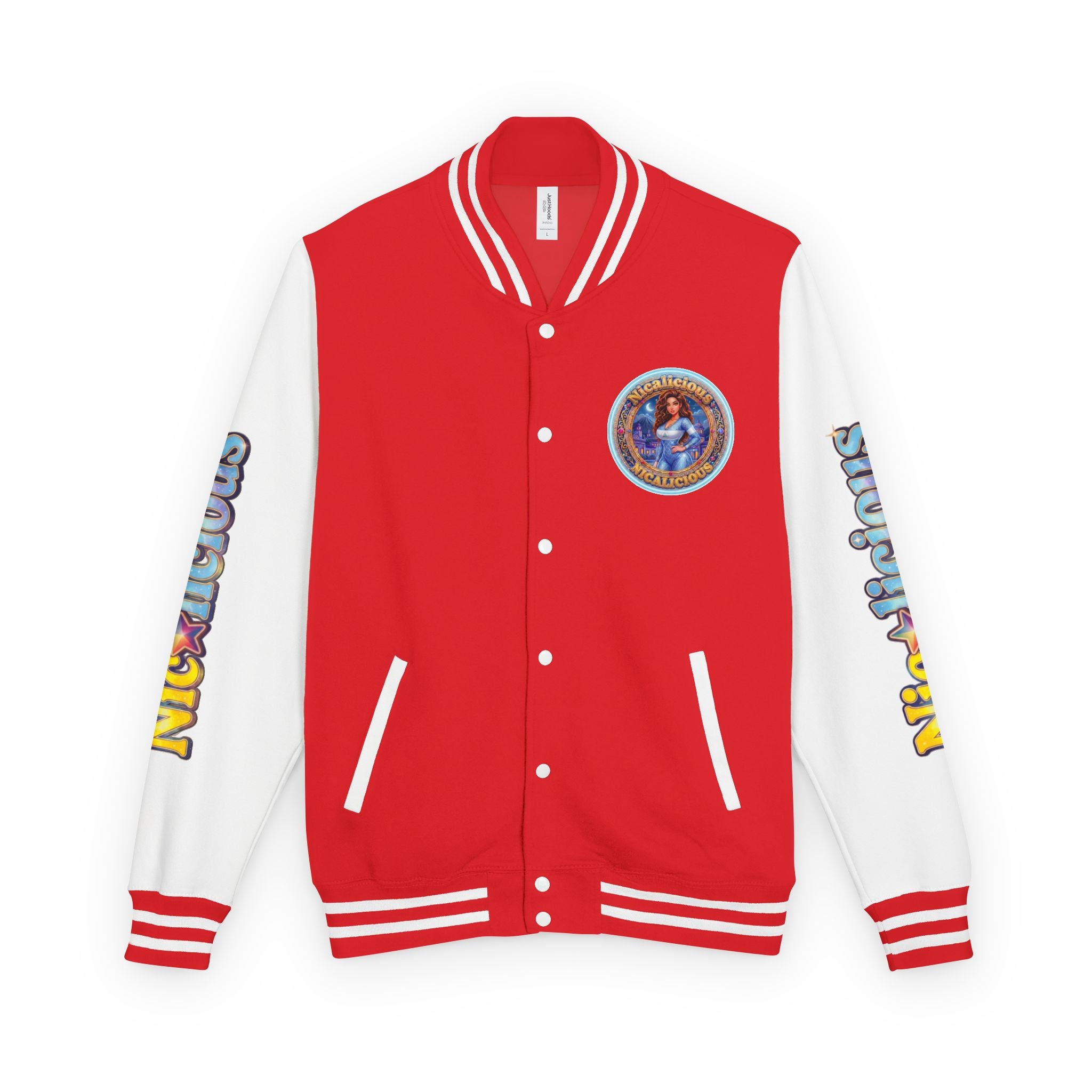 "Nicalicious" Letterman Jacket - Retro Pinup Graphic Varsity Bomber