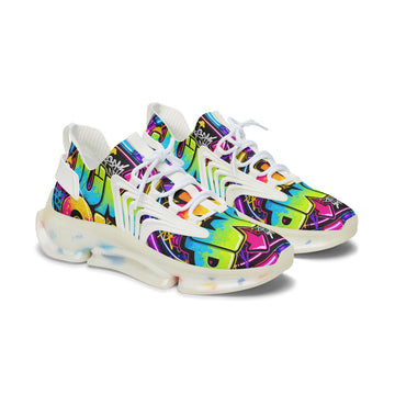 Women's Mesh Sneakers — "Jump On" Colorful Graffiti Streetwear Athletic Shoes