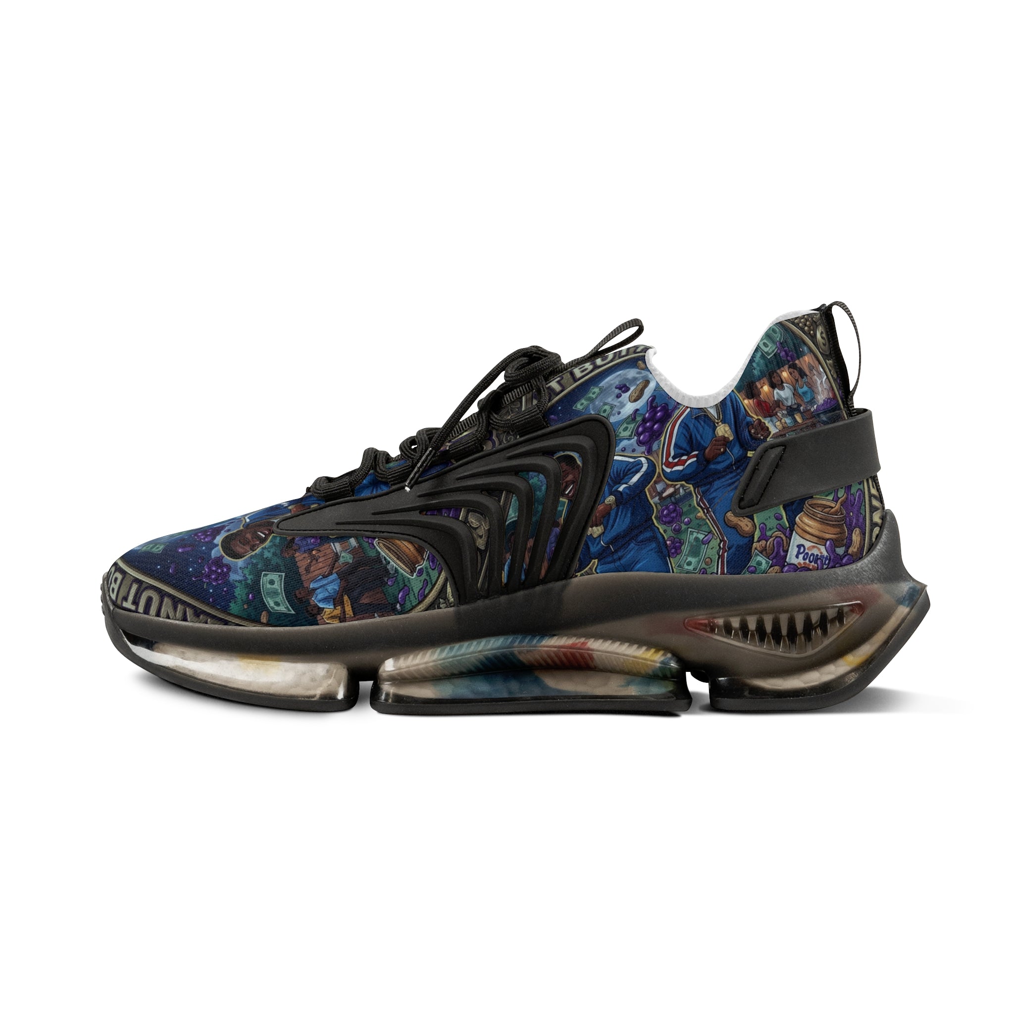 Men's Mesh Sneakers — "Peanut Butter Jelly"Cosmic Blue Graphic Athletic Shoes