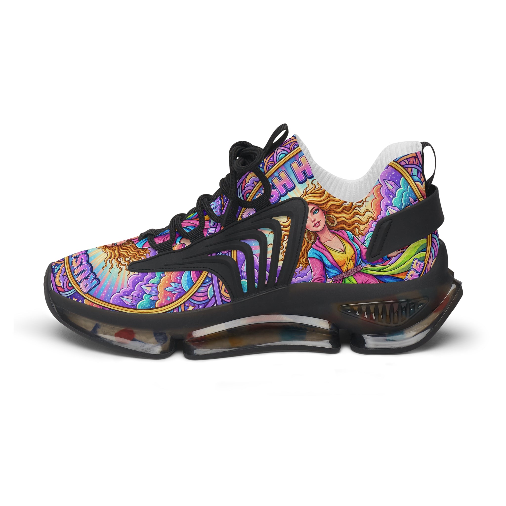 Women's Mesh Sneakers — Colorful Goddess Graphic Athletic Shoes