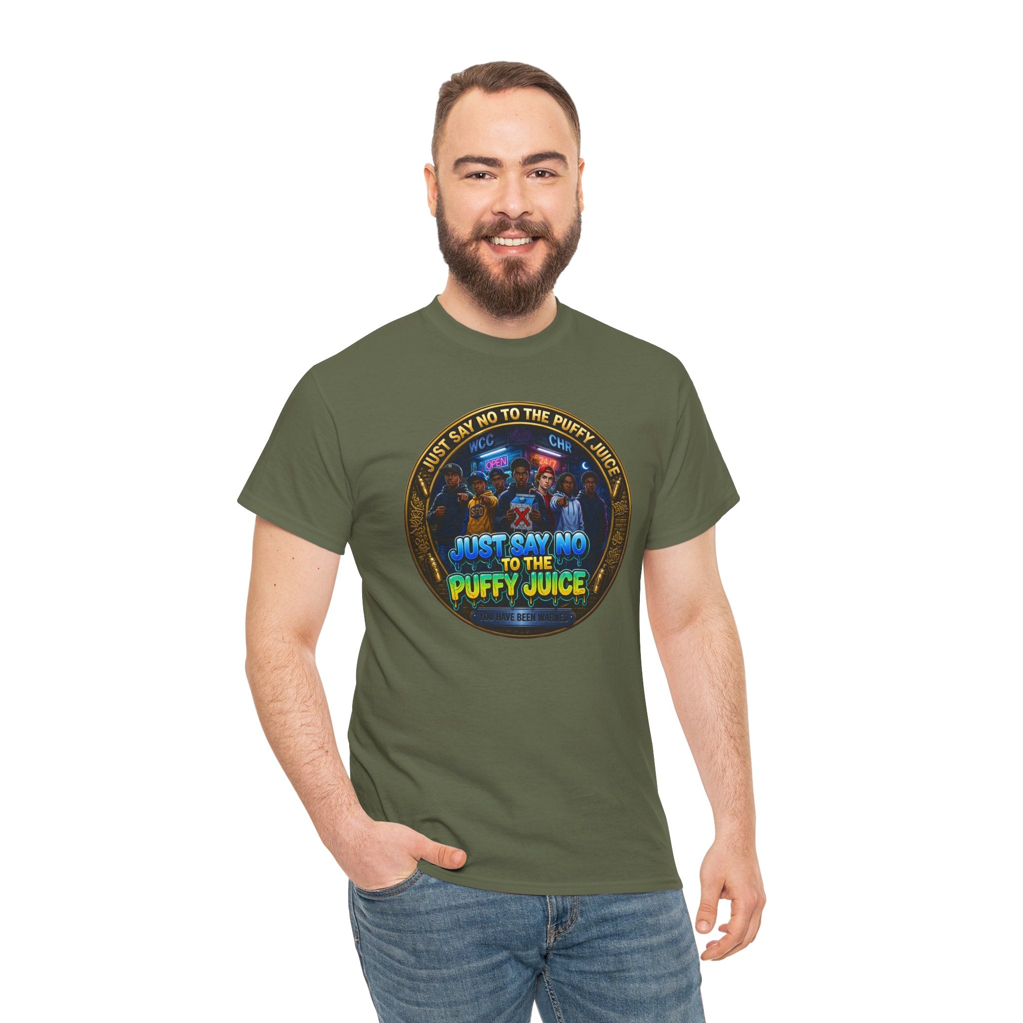 "Just Say No to the Puffy Juice "Tee – Anti-Party Vintage Graphic T-Shirt