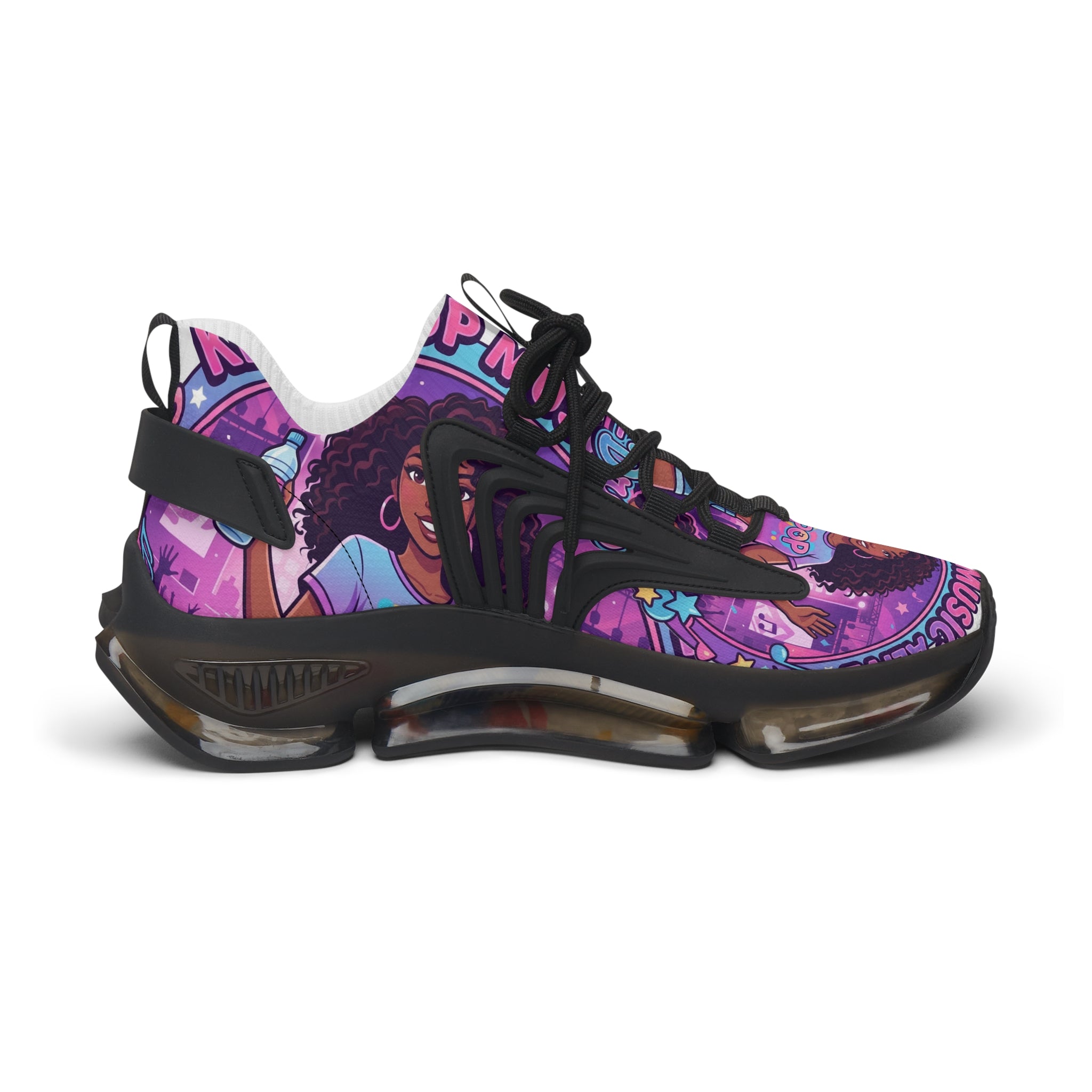 Women’s Mesh Sneakers —" Keep  Pop Music  Alive "Retro Pop Music Graphic Athletic Shoes