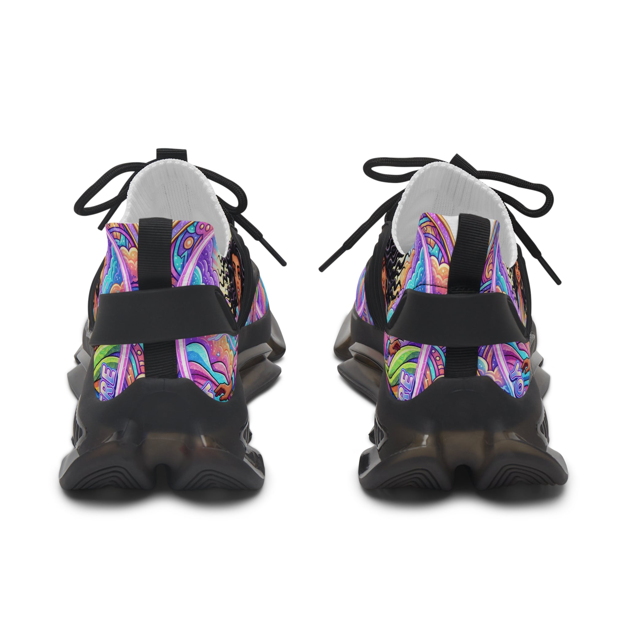 Women's Mesh Sneakers — Colorful Spiritual Goddess Graphic Athletic Shoes