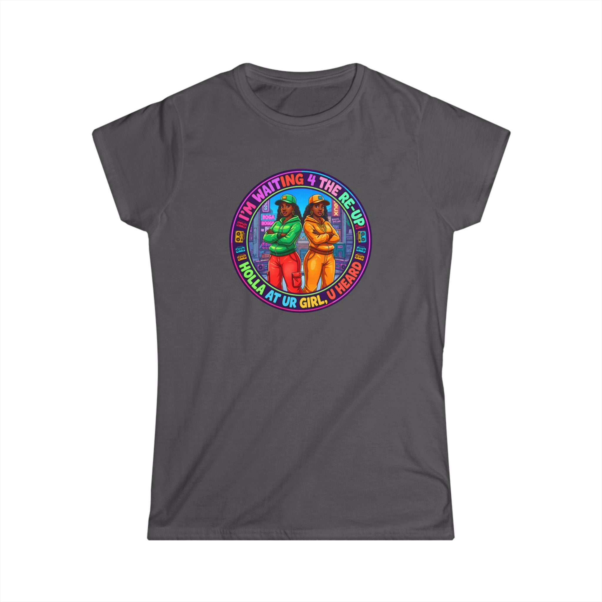 Women's Tee - Colorful Retro 'I'm Waiting 4 The ReUp' Graphic