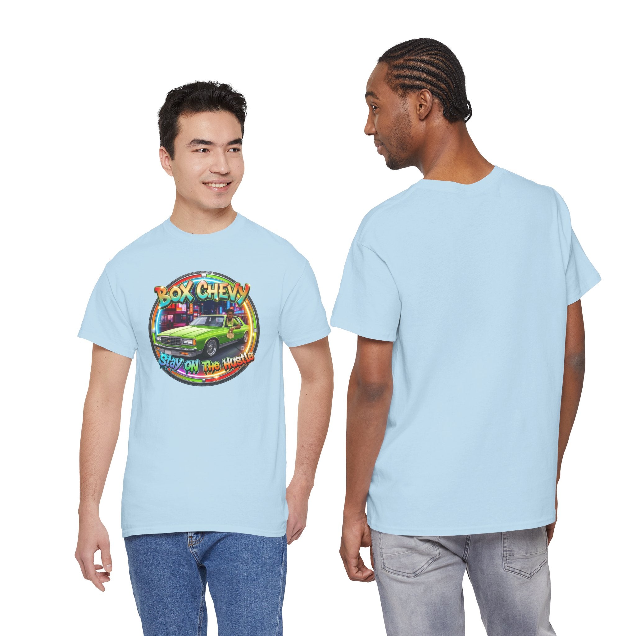 Vintage Chevy Truck Tee — "Box Chevy Stay On The Hustle" Retro Car Graphic Shirt