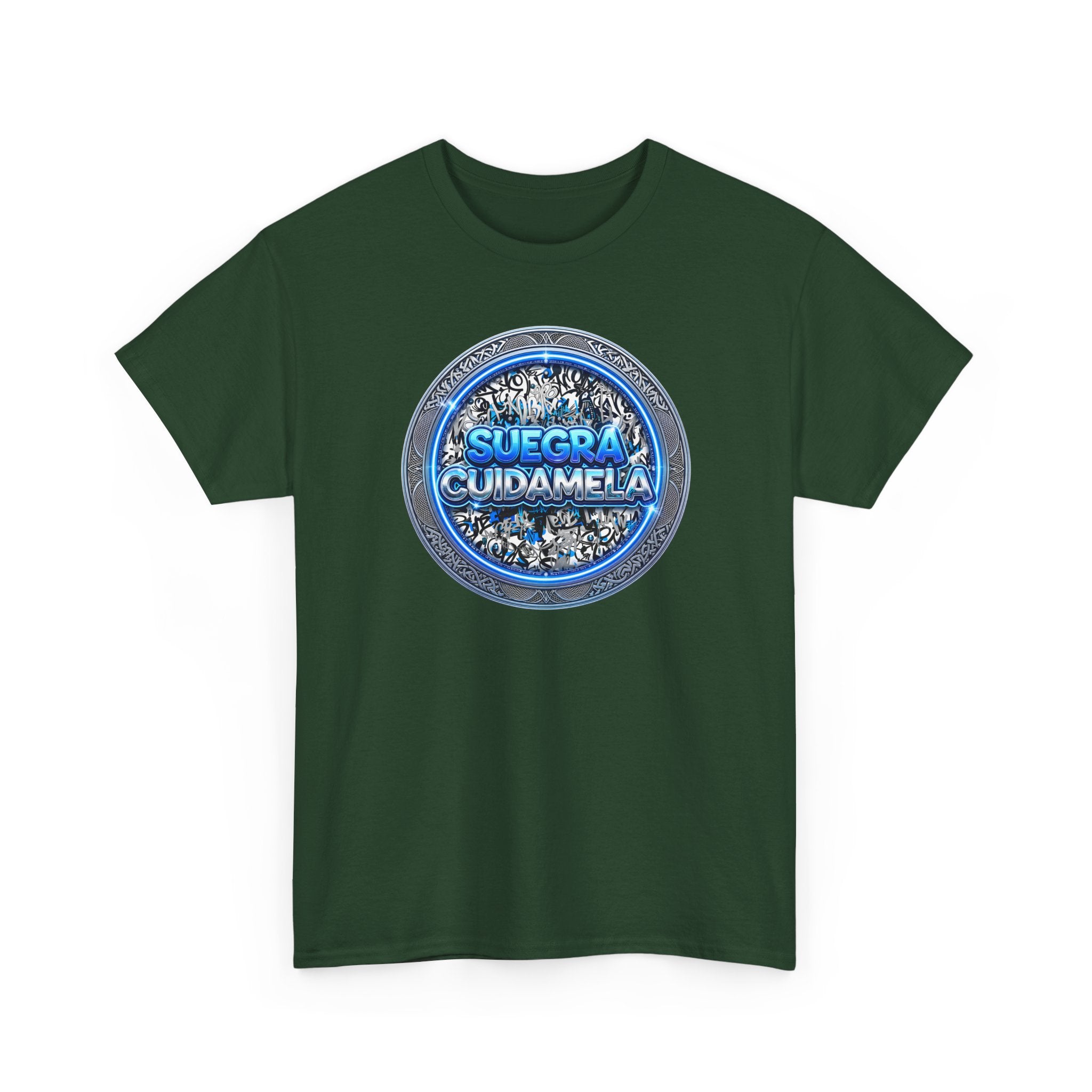 T-Shirt — Suegra Cuídame (Blue Floral Emblem)
