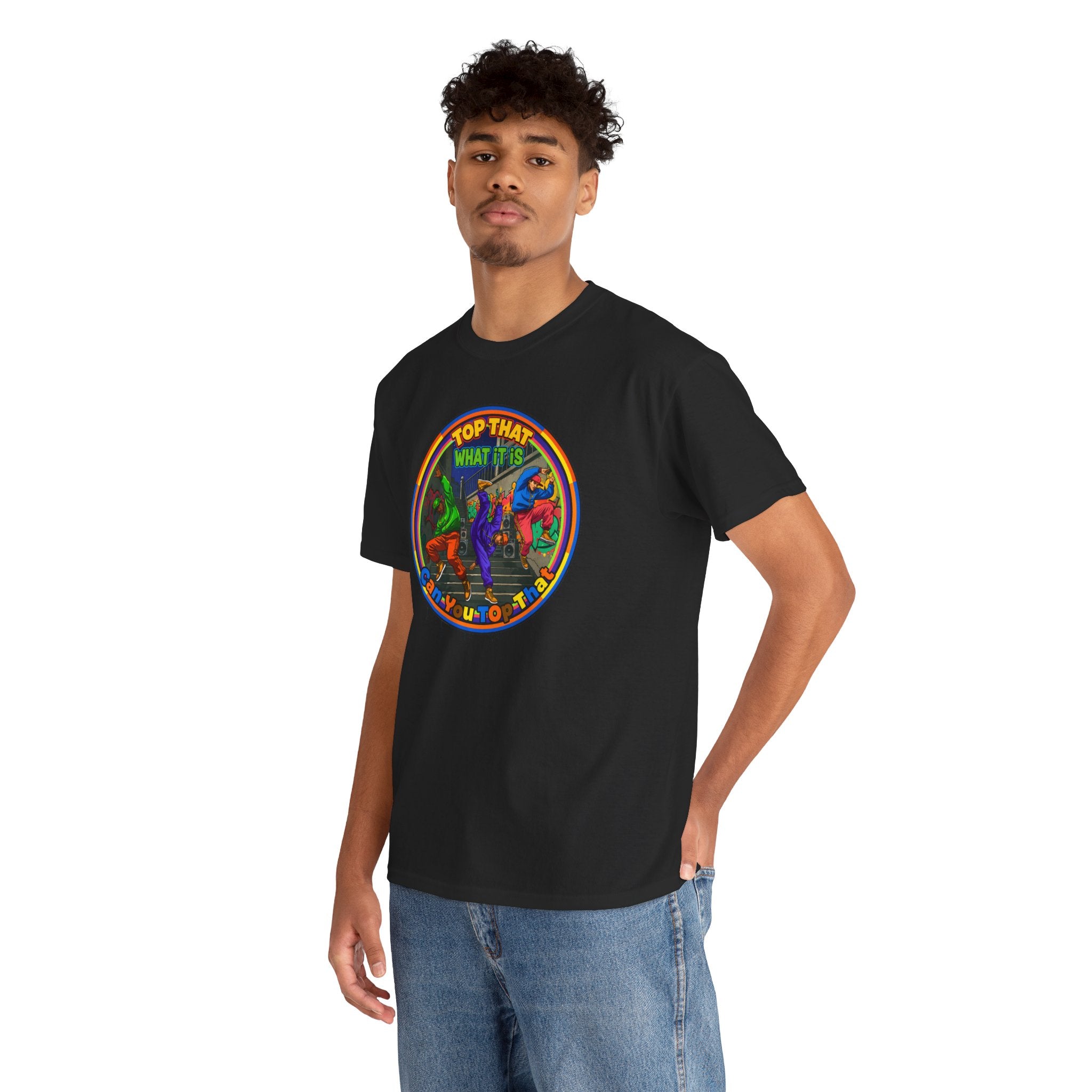Retro  Tee — "Top That What It Is" Graphic Cotton Shirt