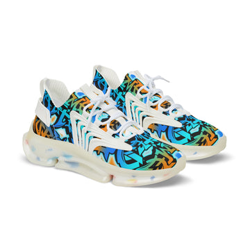 Mesh Sneakers —" Gamer Tatted Foreva" Graffiti Streetwear Athletic Shoes for Men