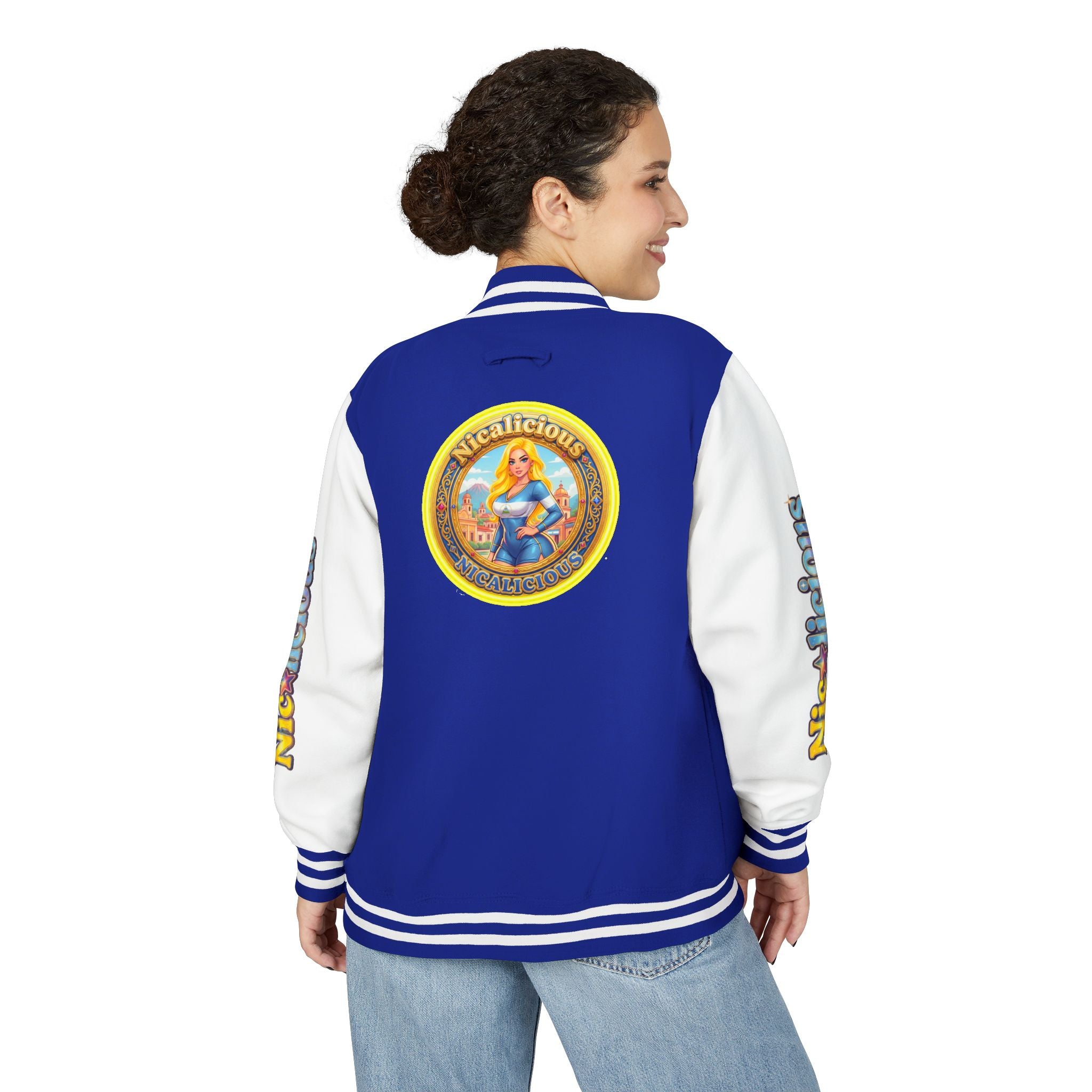 Letterman Jacket — 'Nicalicious' Retro Pinup Logo Varsity Jacket