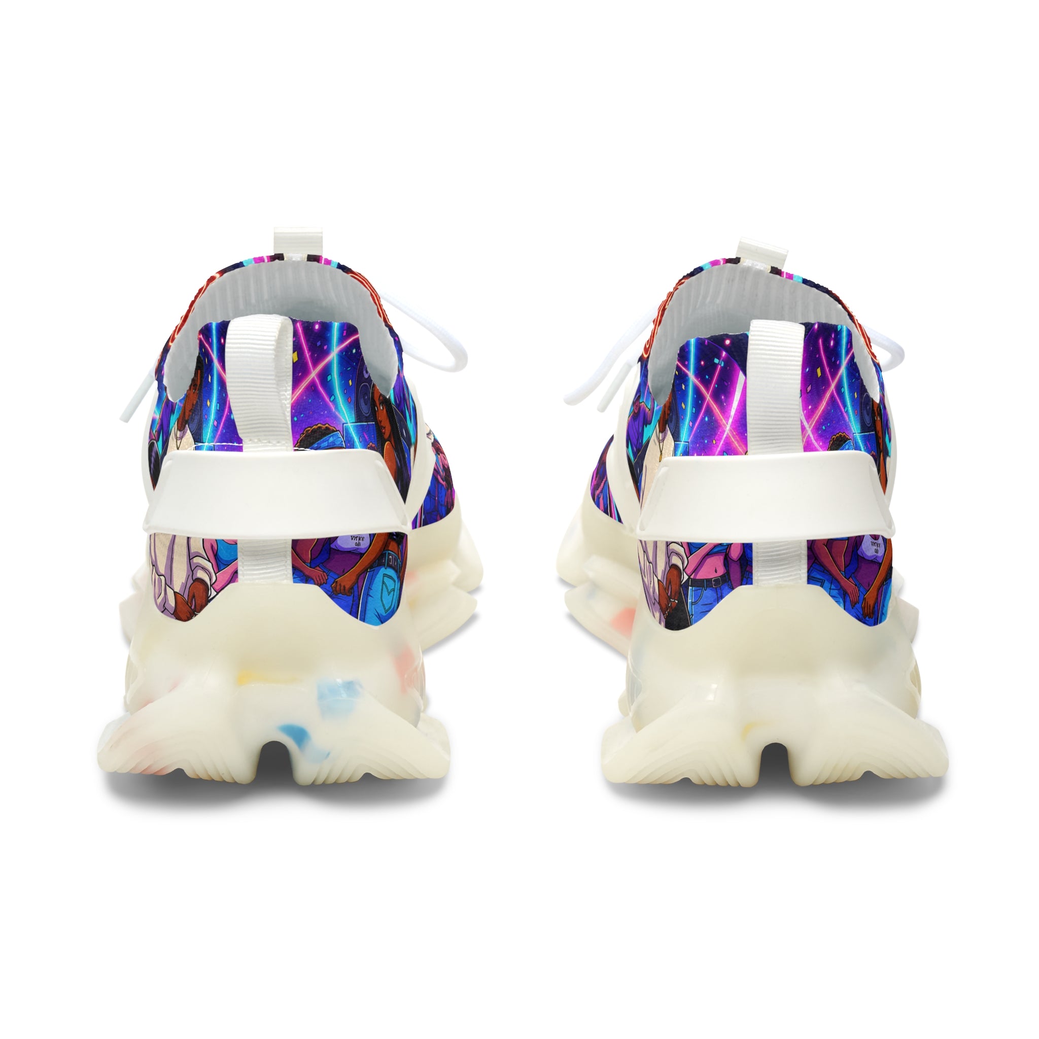 Women's Mesh Sneakers — Retro Vaporwave Anime Graphic Athletic Shoes