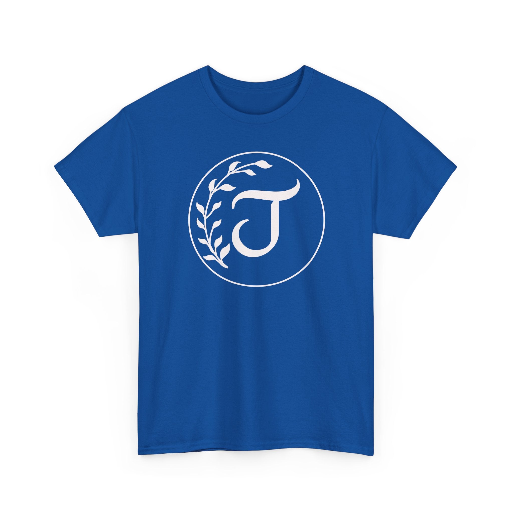 White Tee with Subtle "Floral J " Jesus Christ "— Minimalist Japanese Character T-Shirt