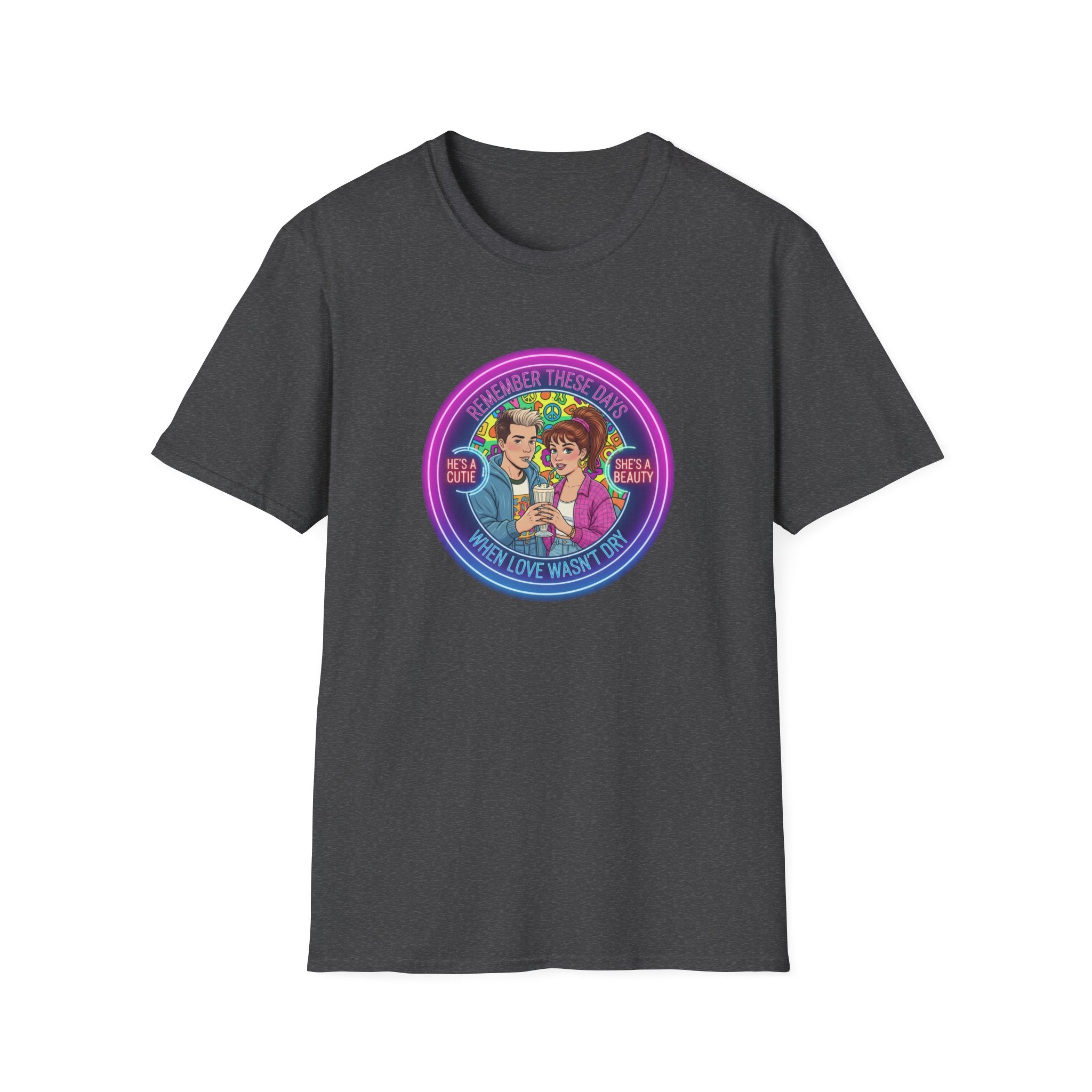 Retro Pride Couple T-Shirt — "I Love What I Love" Rainbow Graphic