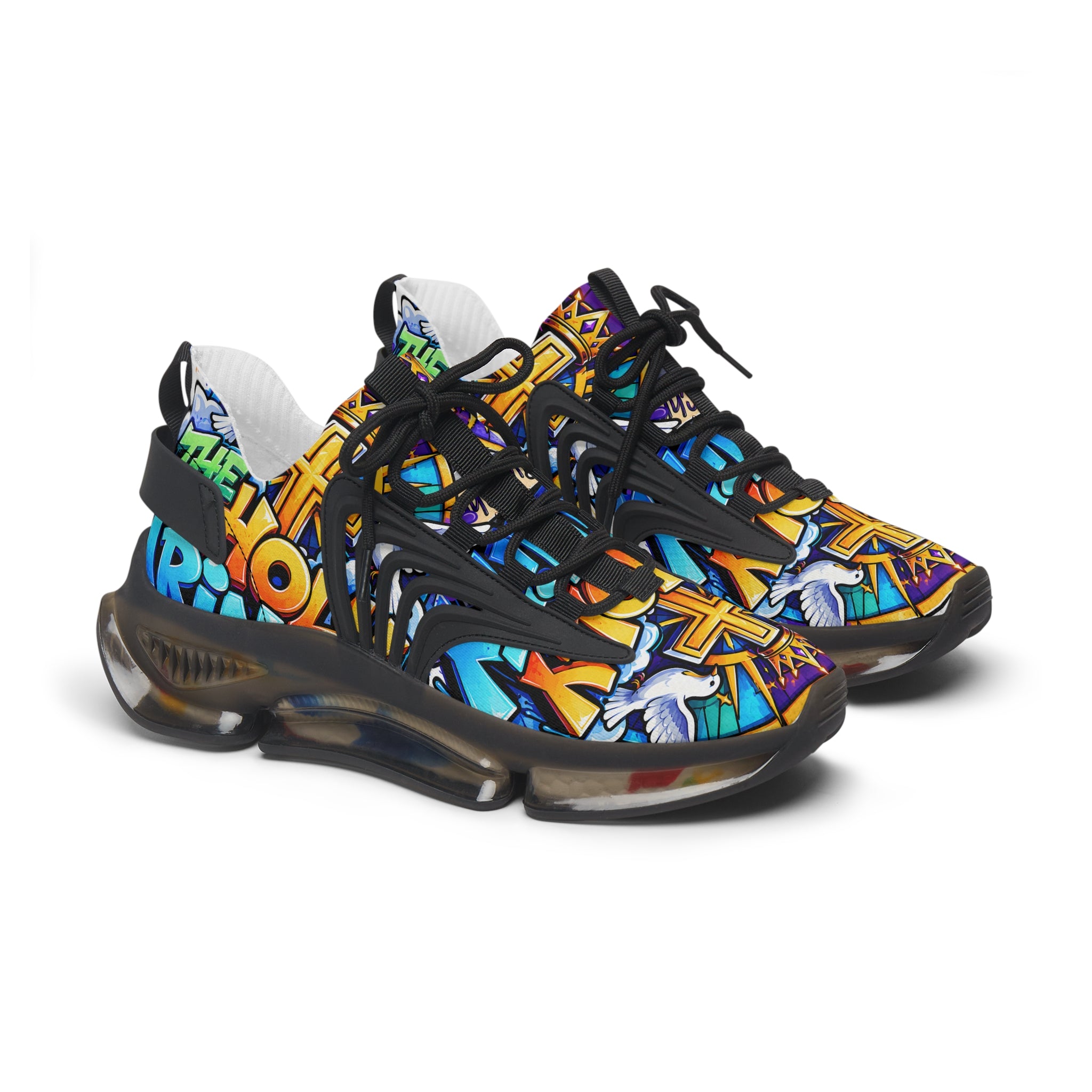 Men's Mesh Sneakers — 'The Holy' Colorful Graffiti Athletic Shoes for Women