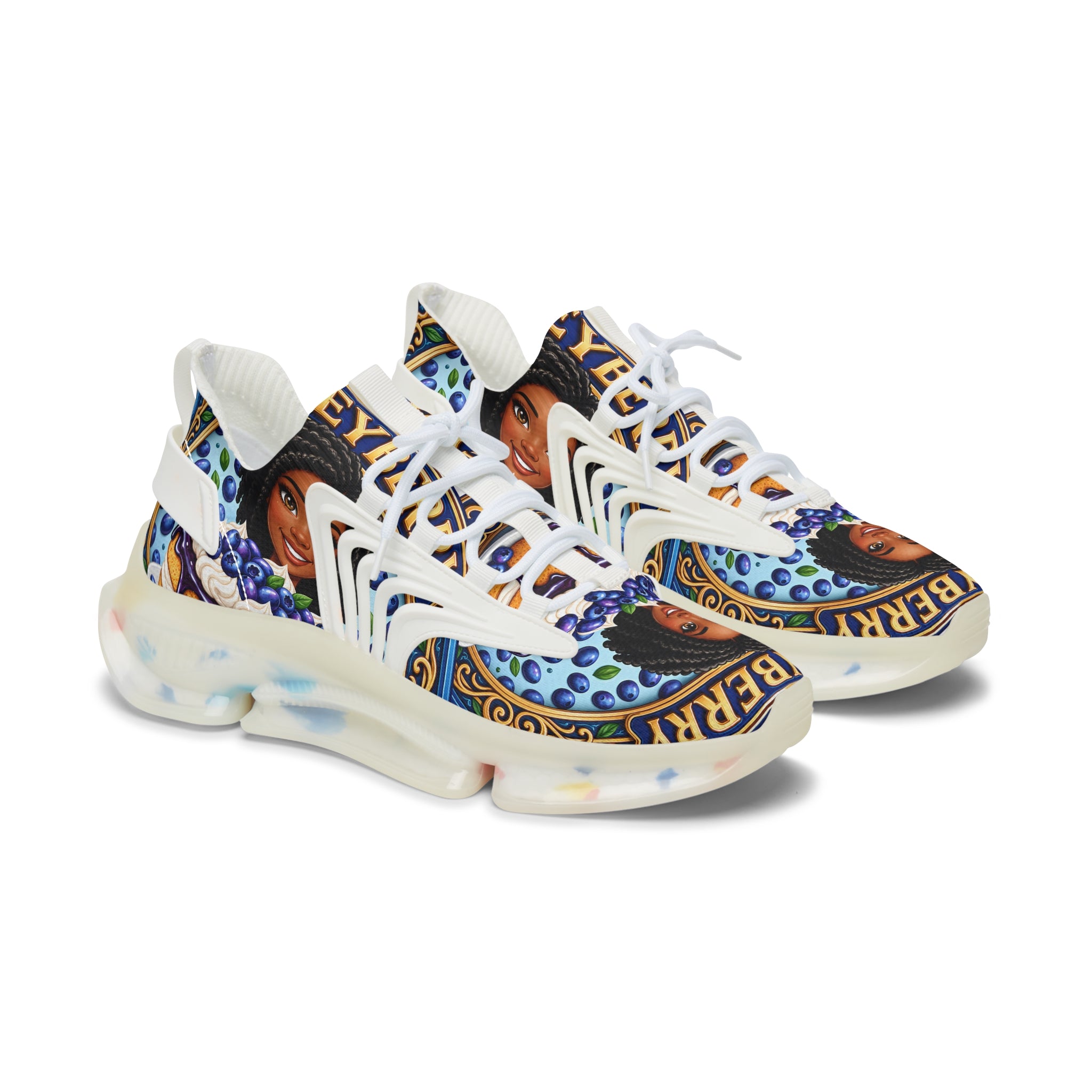 Women's Mesh Sneakers — Custom 'Honeyberry' Graphic Women's Athletic Shoes