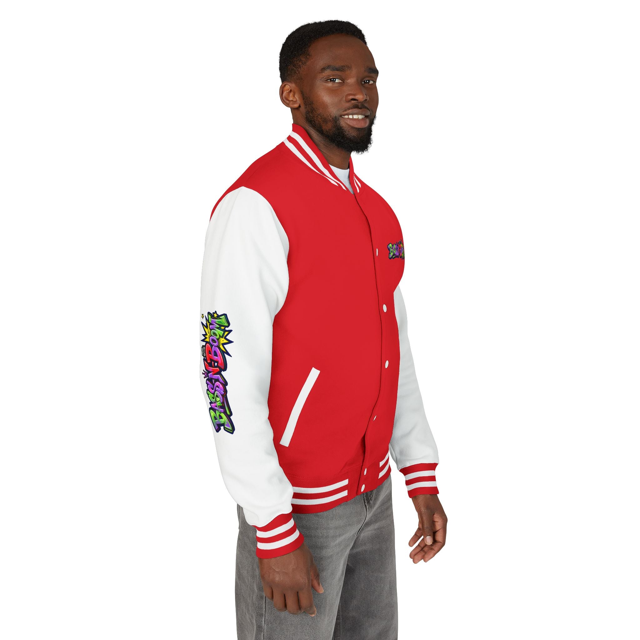 Letterman Jacket — 'Bass N Boom' Graffiti Bomber