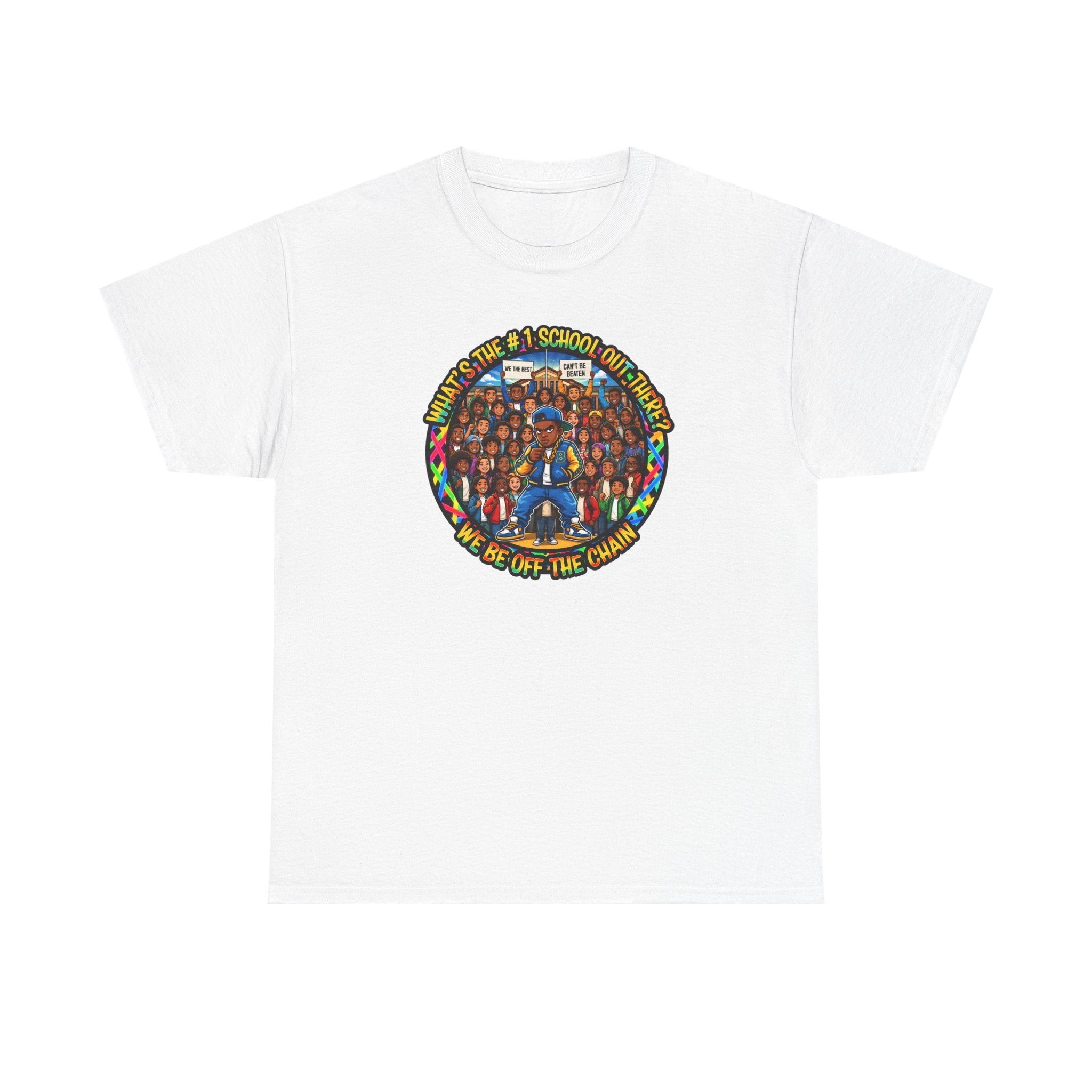 Community Unity Tee — "What's The #1 School Out There" Illustration Shirt