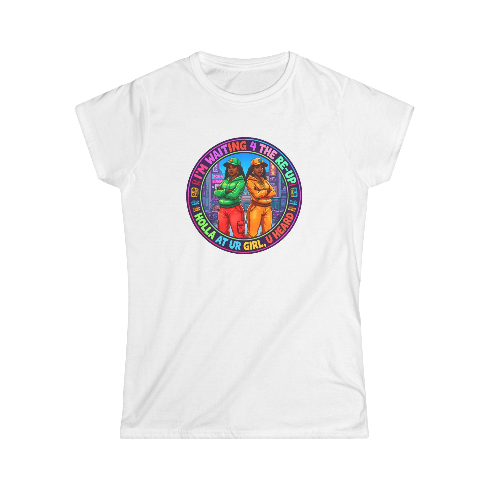 Women's Tee - Colorful Retro 'I'm Waiting 4 The ReUp' Graphic