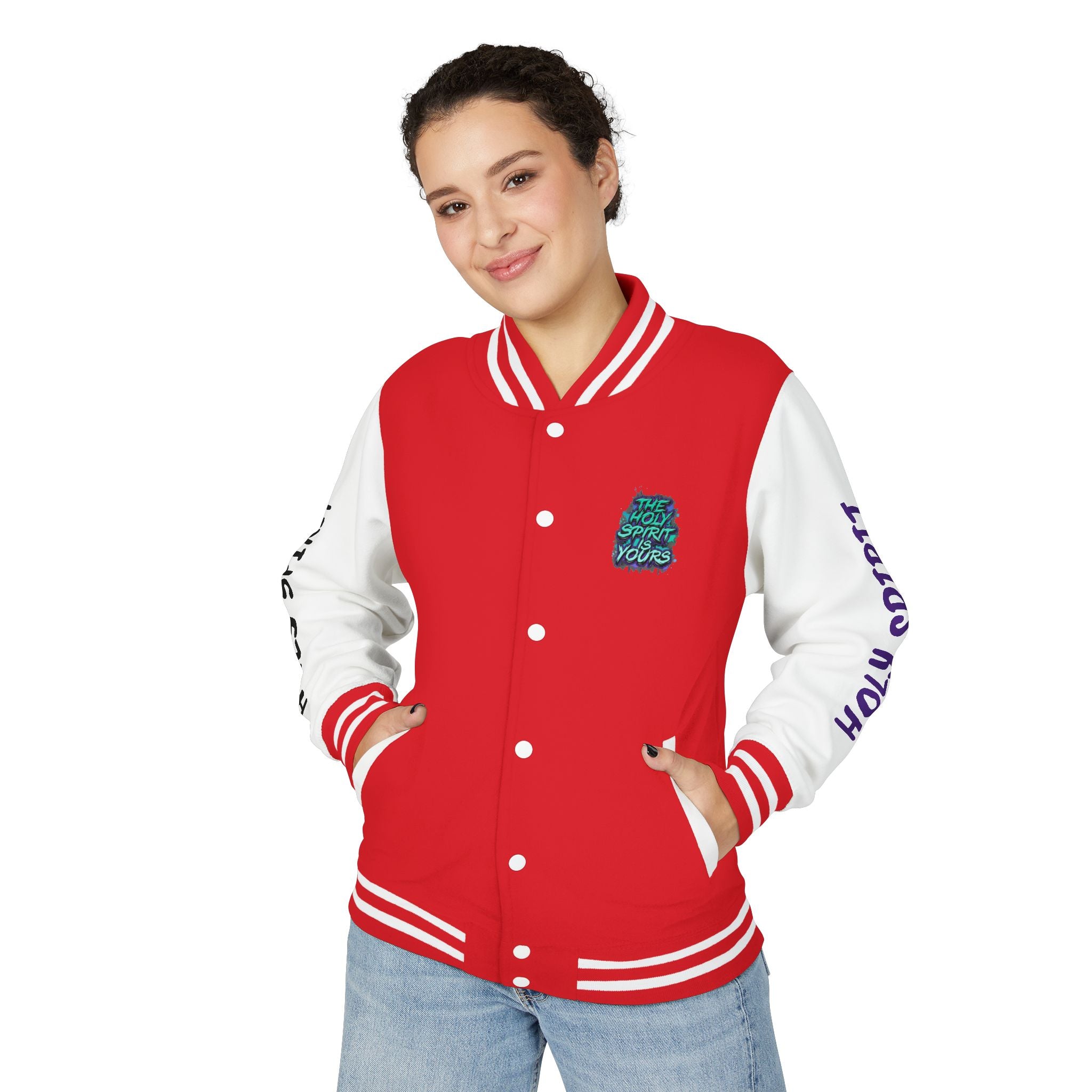 Letterman Jacket — "The Holy Spirit Is Yours" Graphic