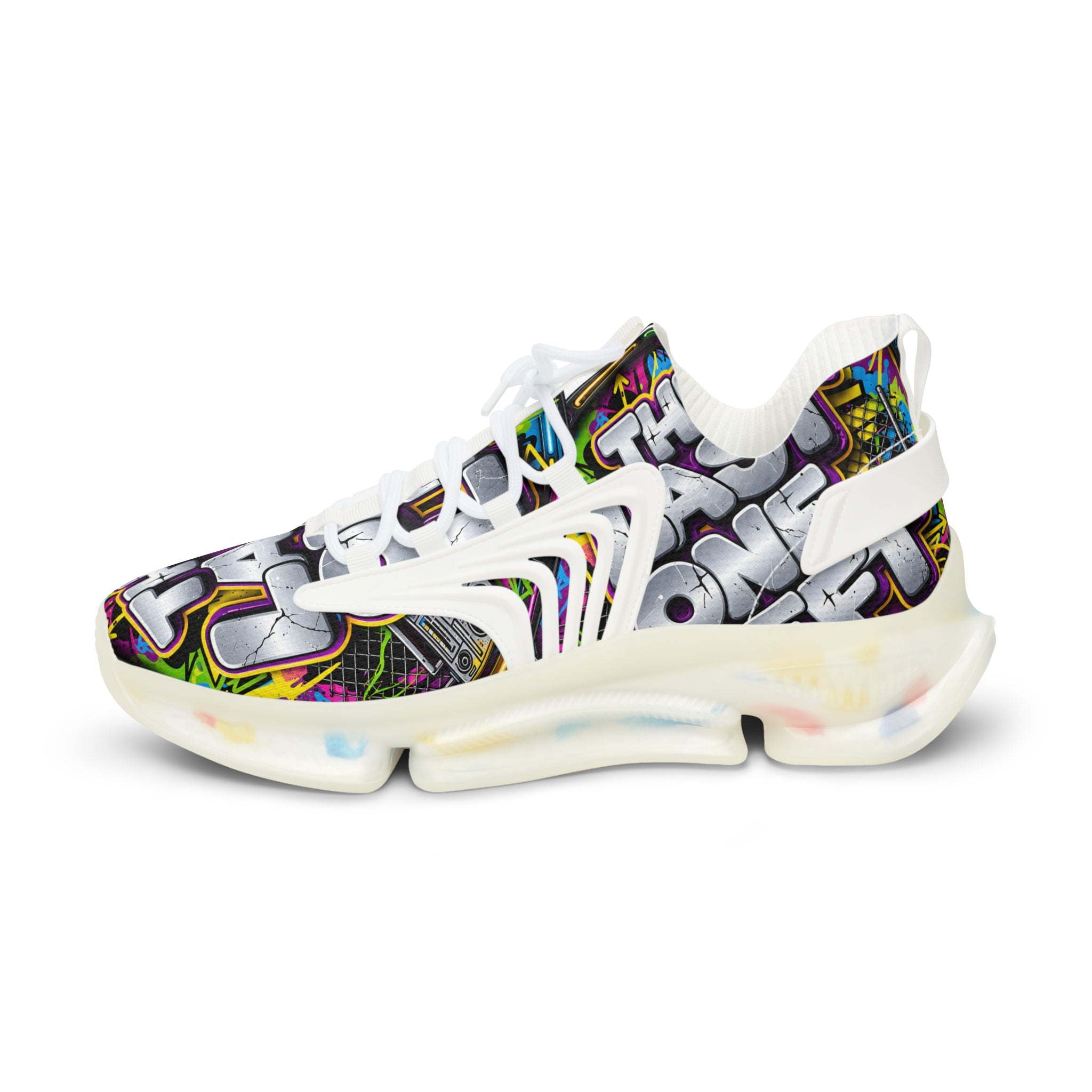 Men's Graffiti 'The Last One Left" Mesh Sneakers — Colorful Streetwear Athletic Shoes