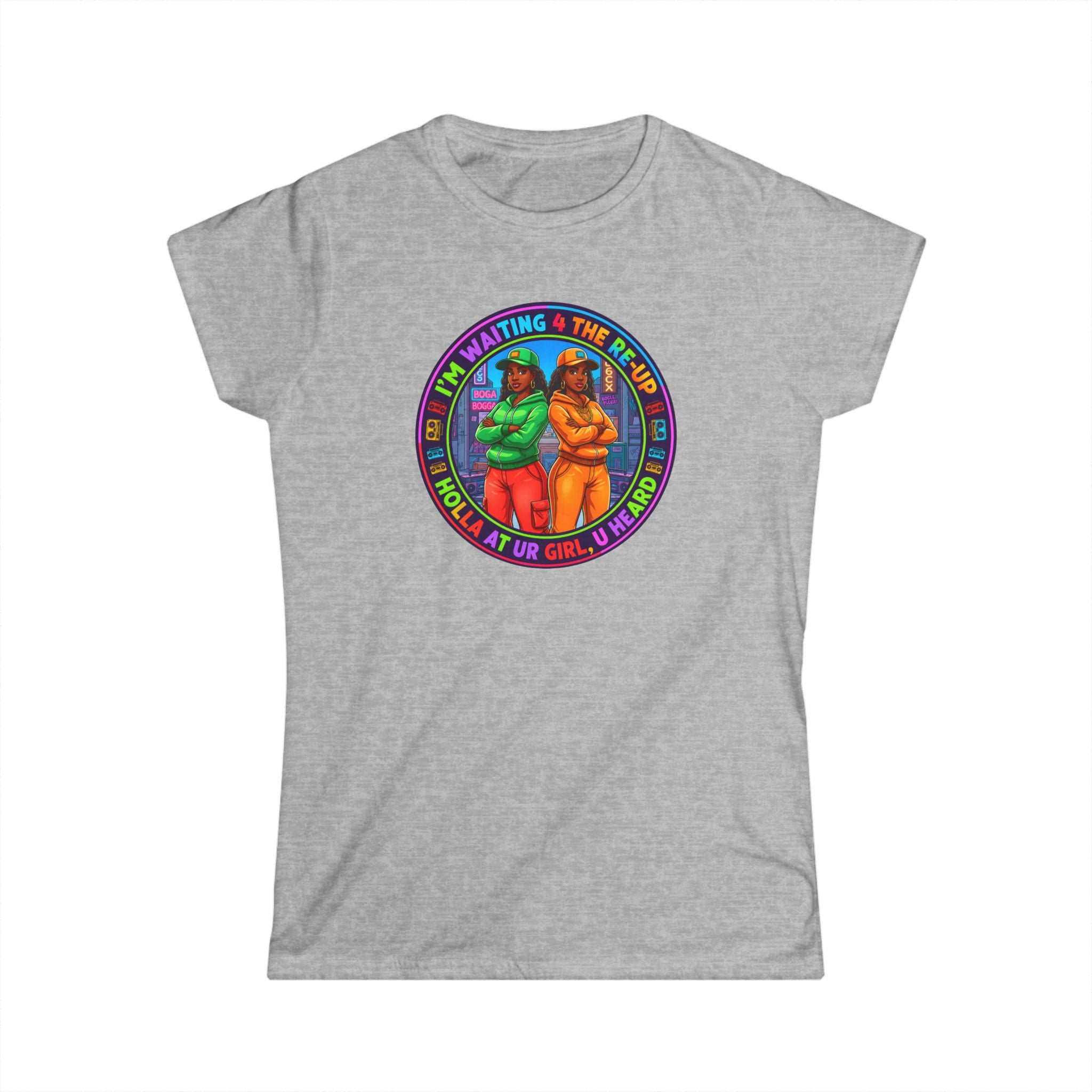 " Im Waiting For The Reup"  Graphic Tee — Retro Rainbow Sisters Women's Shirt
