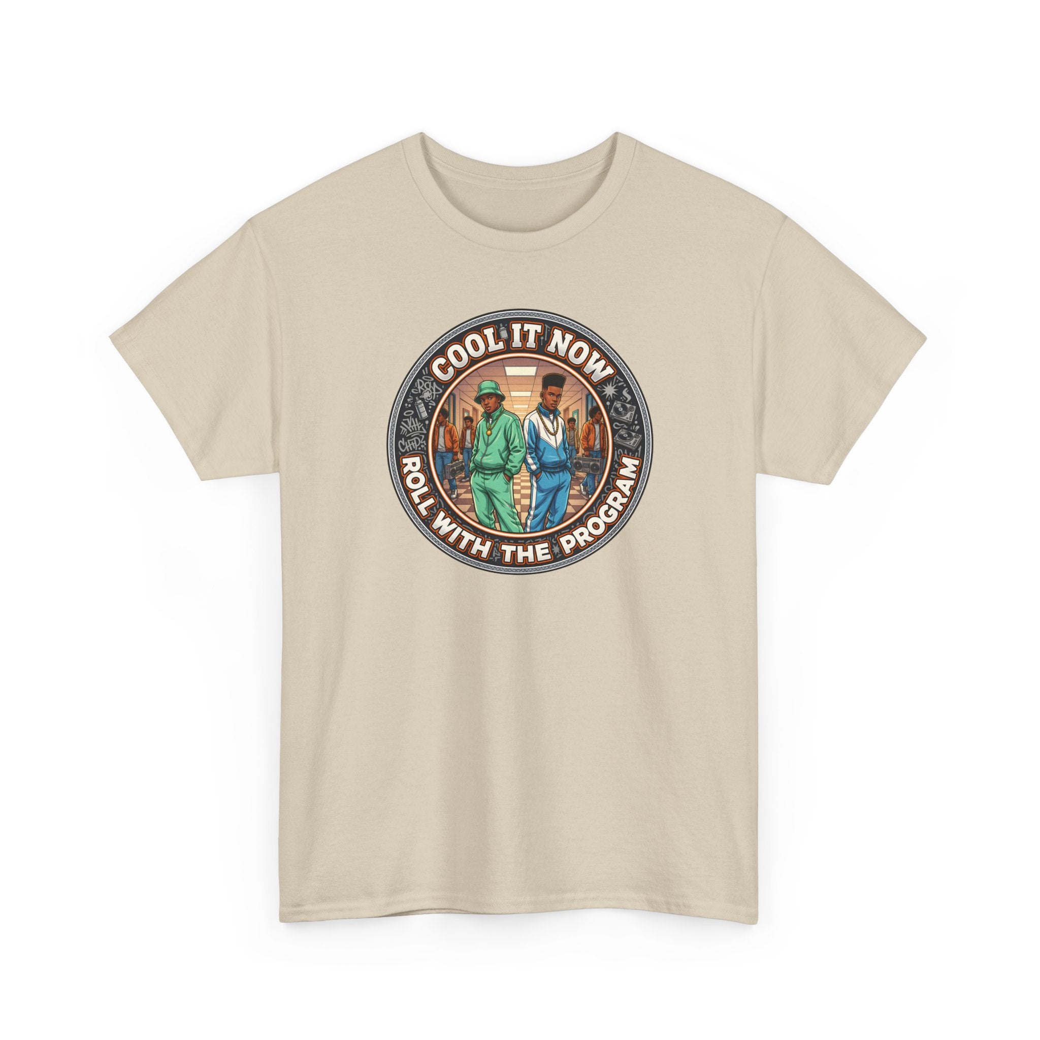 Cool It Now Tee — "Cool It Now Roll With The Program" Vintage Patch Graphic T-Shirt