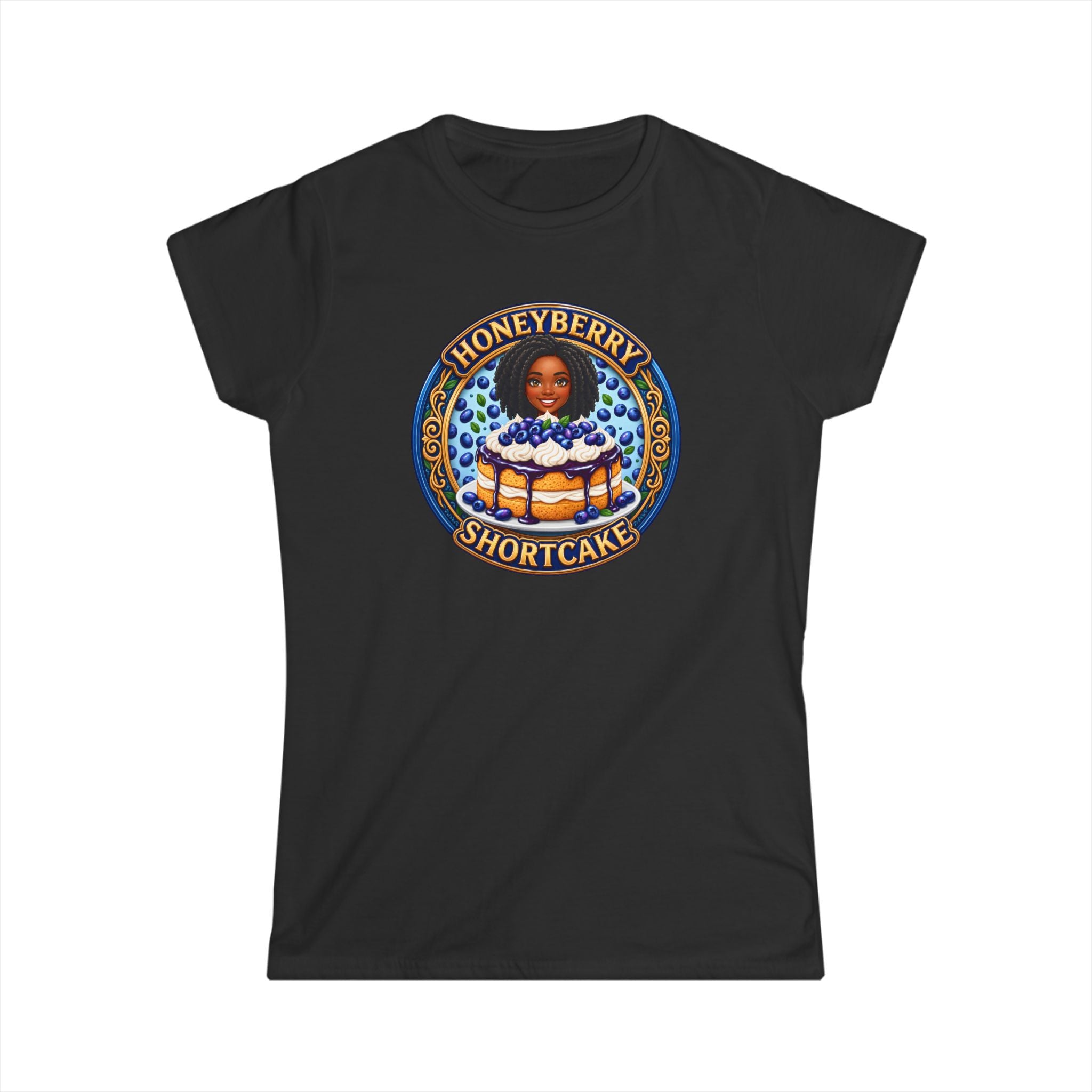 Shortcake Logo Tee — "Honeyberry Shortcake" Retro Badge Women's T-Shirt