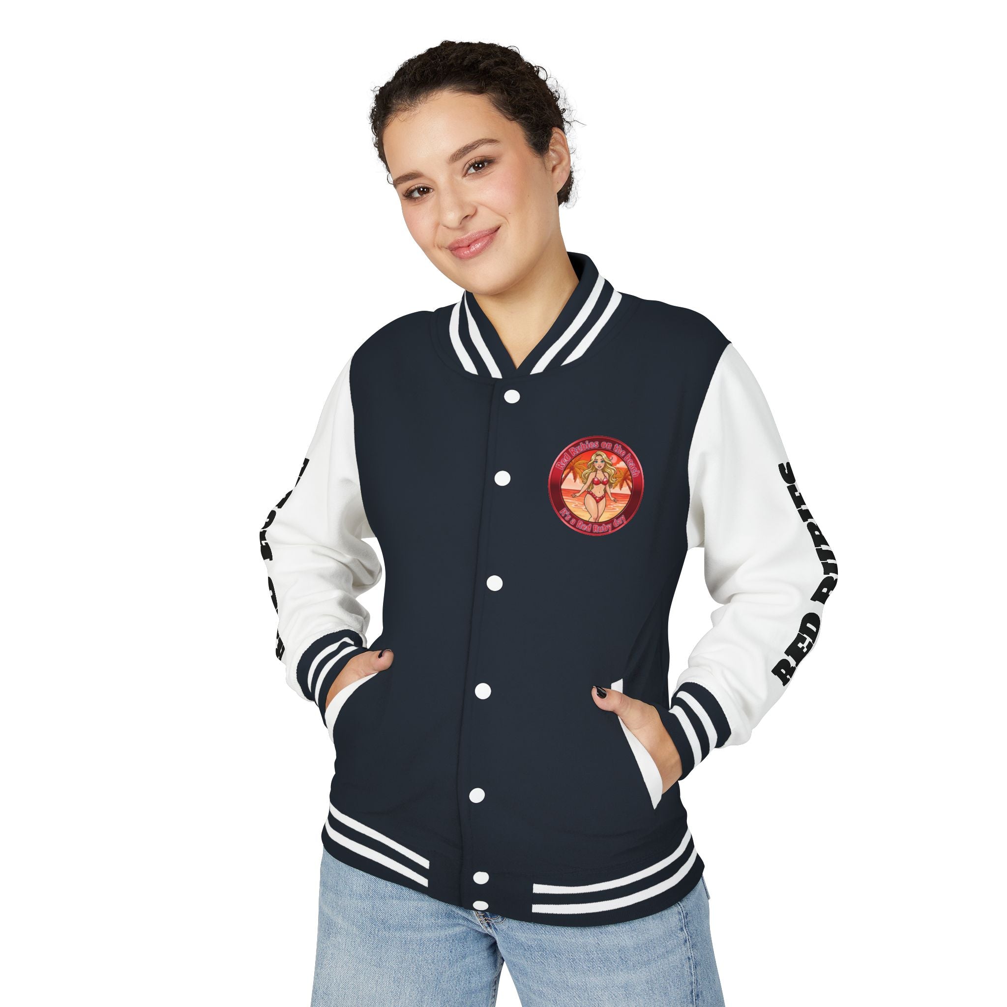 Jacket Letterman Jacket- "It's A Red Rubie Day"