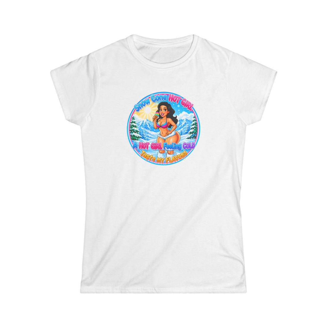 Vintage Pinup Beach Tee — "Snow Cone Hot Girl" T-Shirt