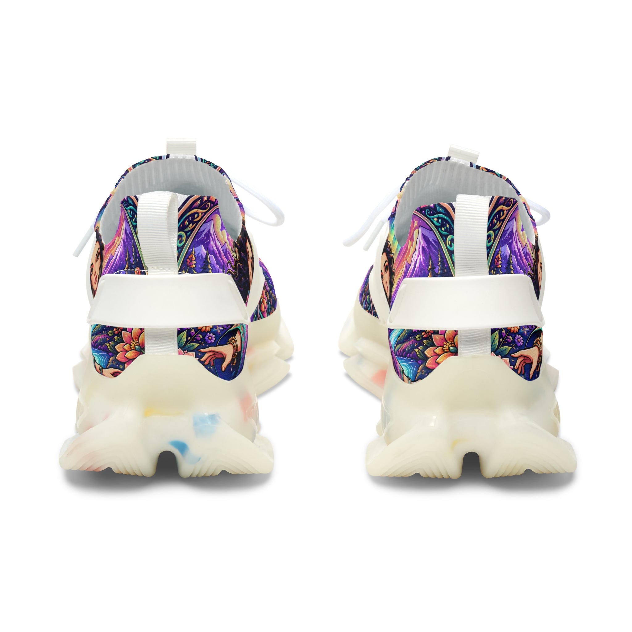 Mesh Sneakers — Colorful 'Crush Hour' Graphic Women's Athletic Shoes