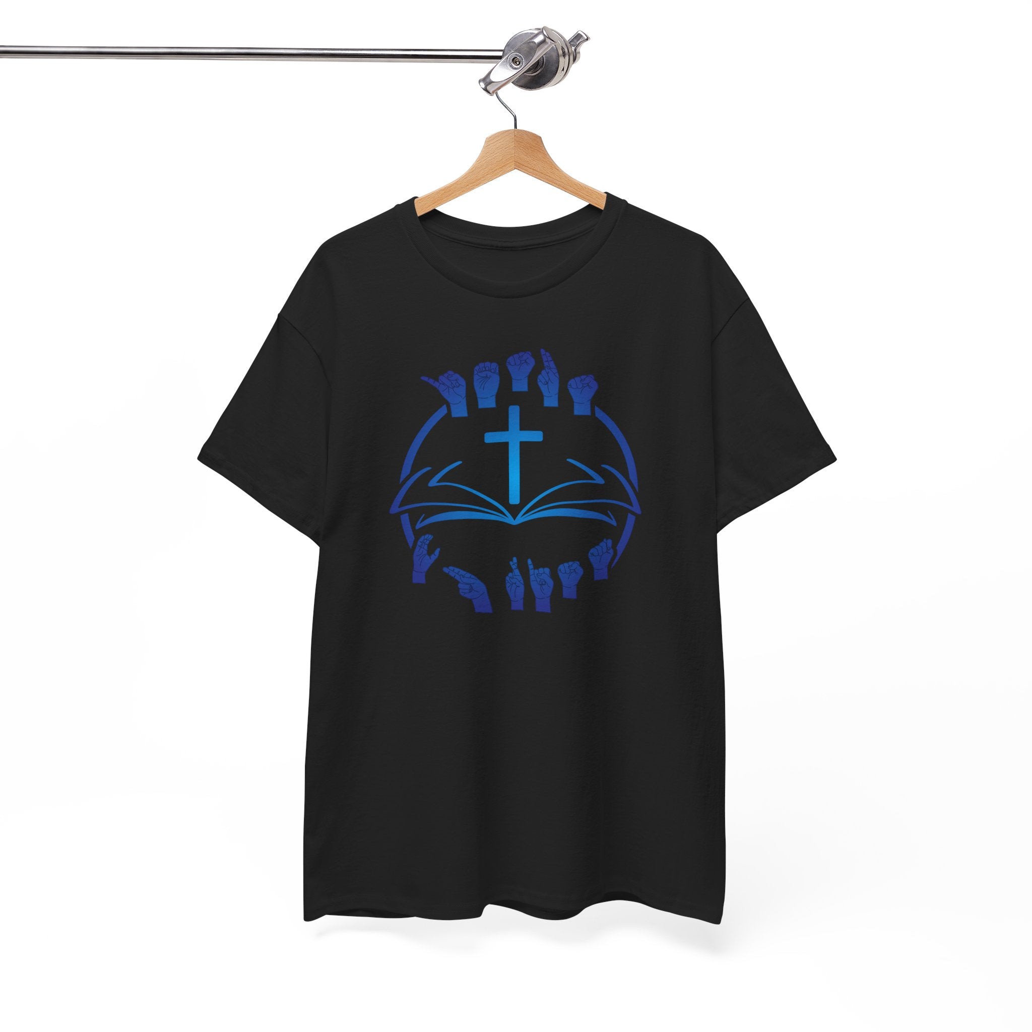 "Christian Bible Cross Sign Language "T-Shirt — Faith Prayer Hands Tee