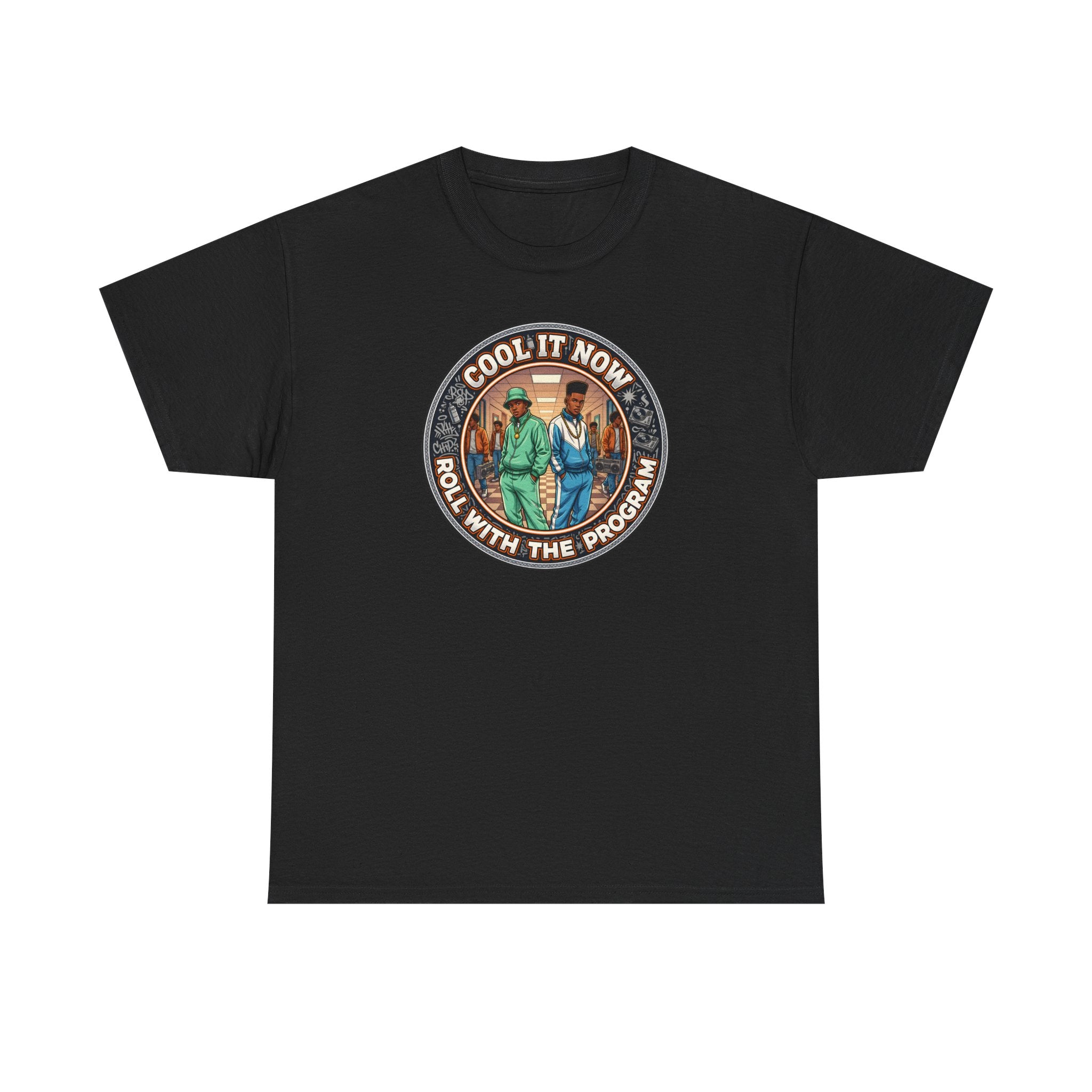 Cool It Now Tee — "Cool It Now Roll With The Program" Vintage Patch Graphic T-Shirt