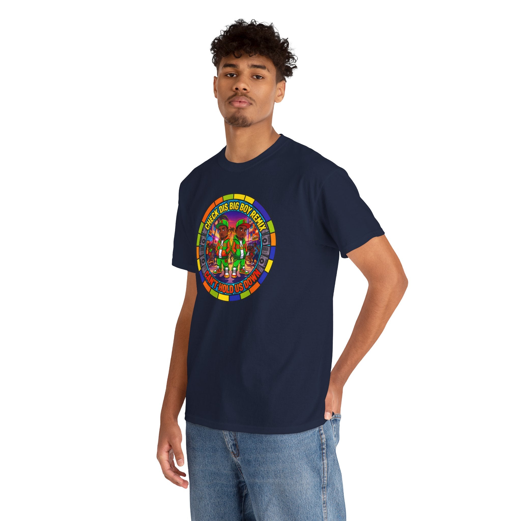 T-Shirt — "Check Dis Big Boy Remix" Colorful Cartoon Grap6hic Tee