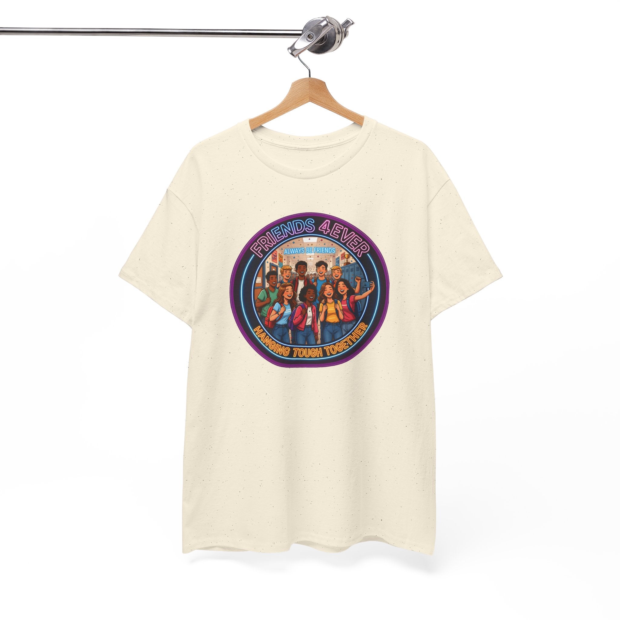 Graphic Tee — Retro Group Illustration "Friends Forever"