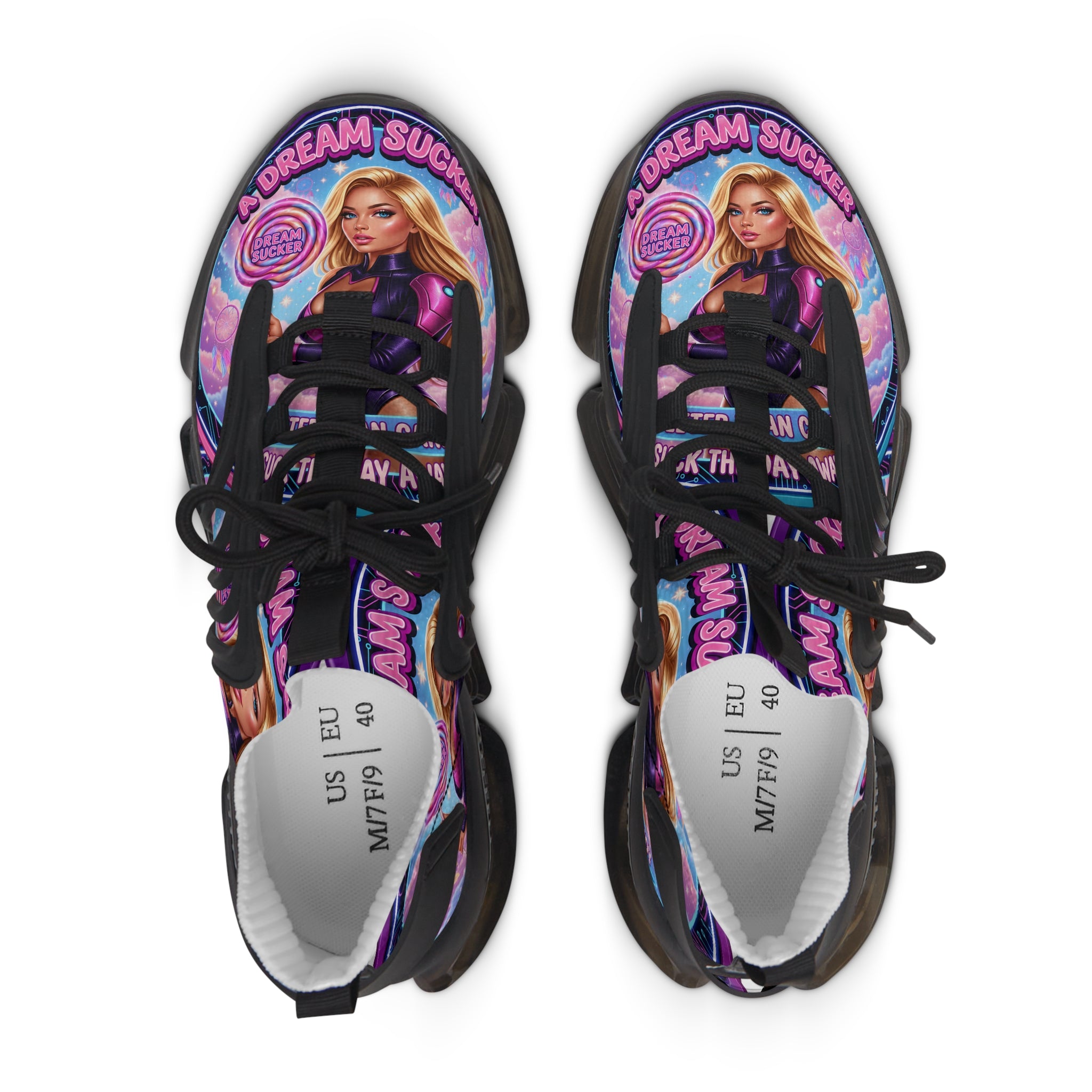 Women's Mesh Sneakers — Colorful Pop-Art 'A Dream Sucker' Graphic Athletic Shoes