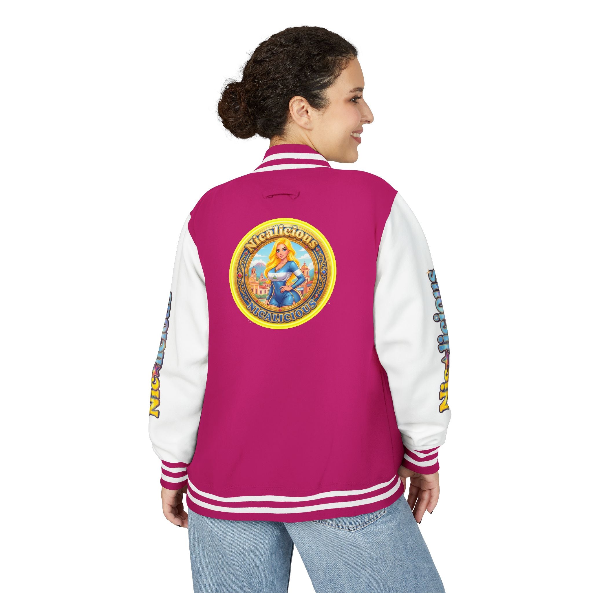 Letterman Jacket — 'Nicalicious' Retro Pinup Logo Varsity Jacket