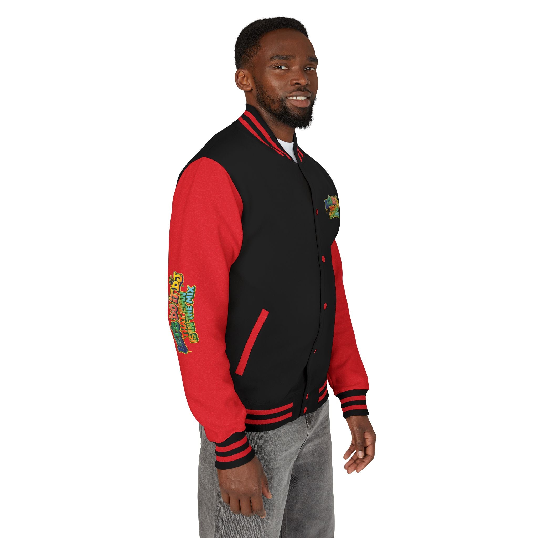Letterman Jacket — 'Let's Do It' DJ Graphic Varsity Jacket