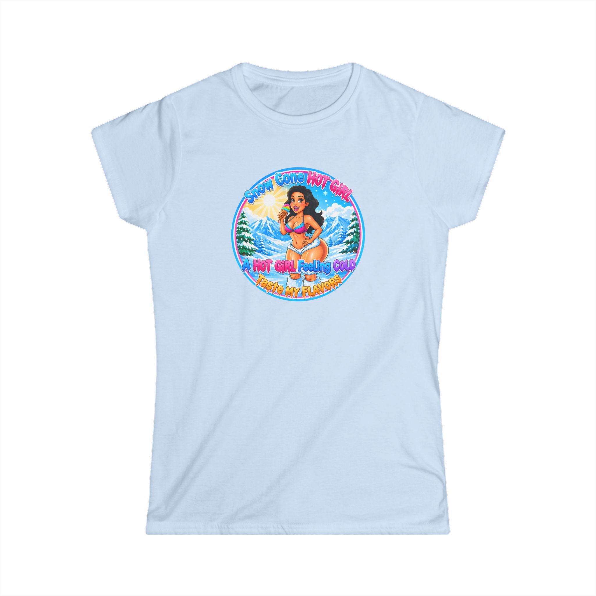 Vintage Pinup Beach Tee — "Snow Cone Hot Girl" T-Shirt