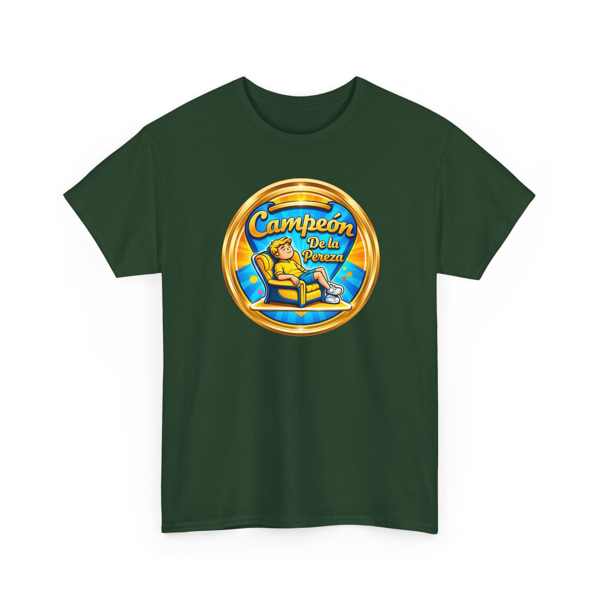 "Campeón De La Pereza" Tee — Gold Badge Adventure T‑Shirt