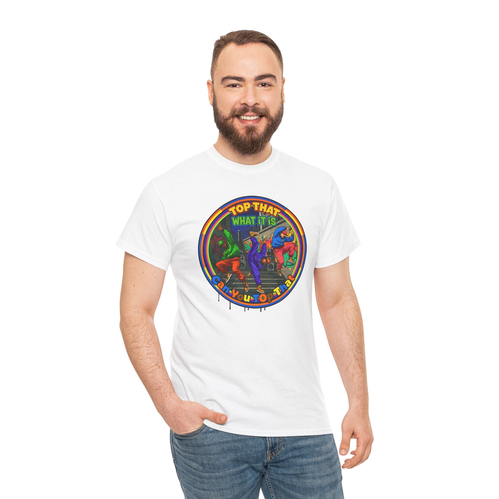 Retro  Tee — "Top That What It Is" Graphic Cotton Shirt