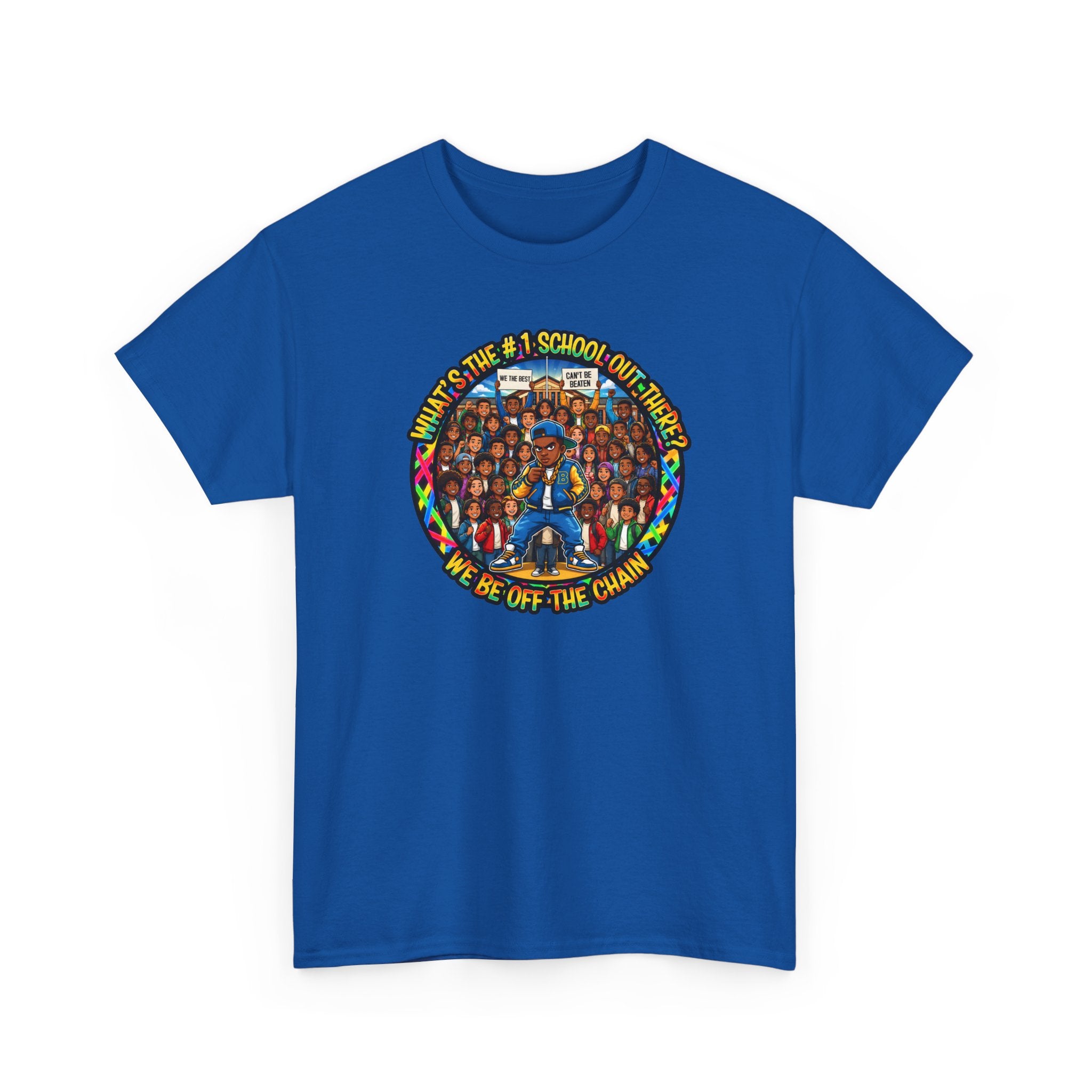 Community Unity Tee — "What's The #1 School Out There" Illustration Shirt