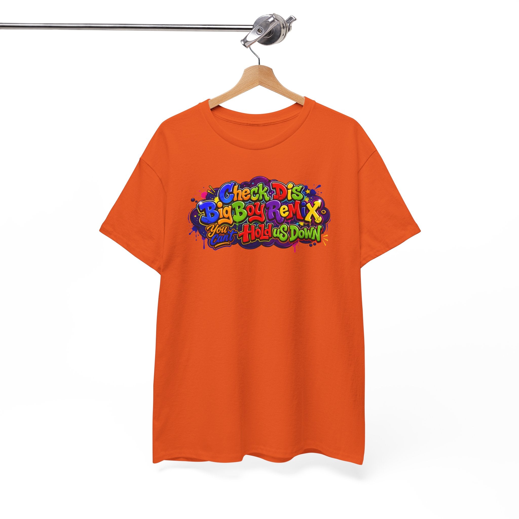 Graphic Tee — Colorful 'Check Dis Big Boy Remix' Retro Street Art T-Shirt