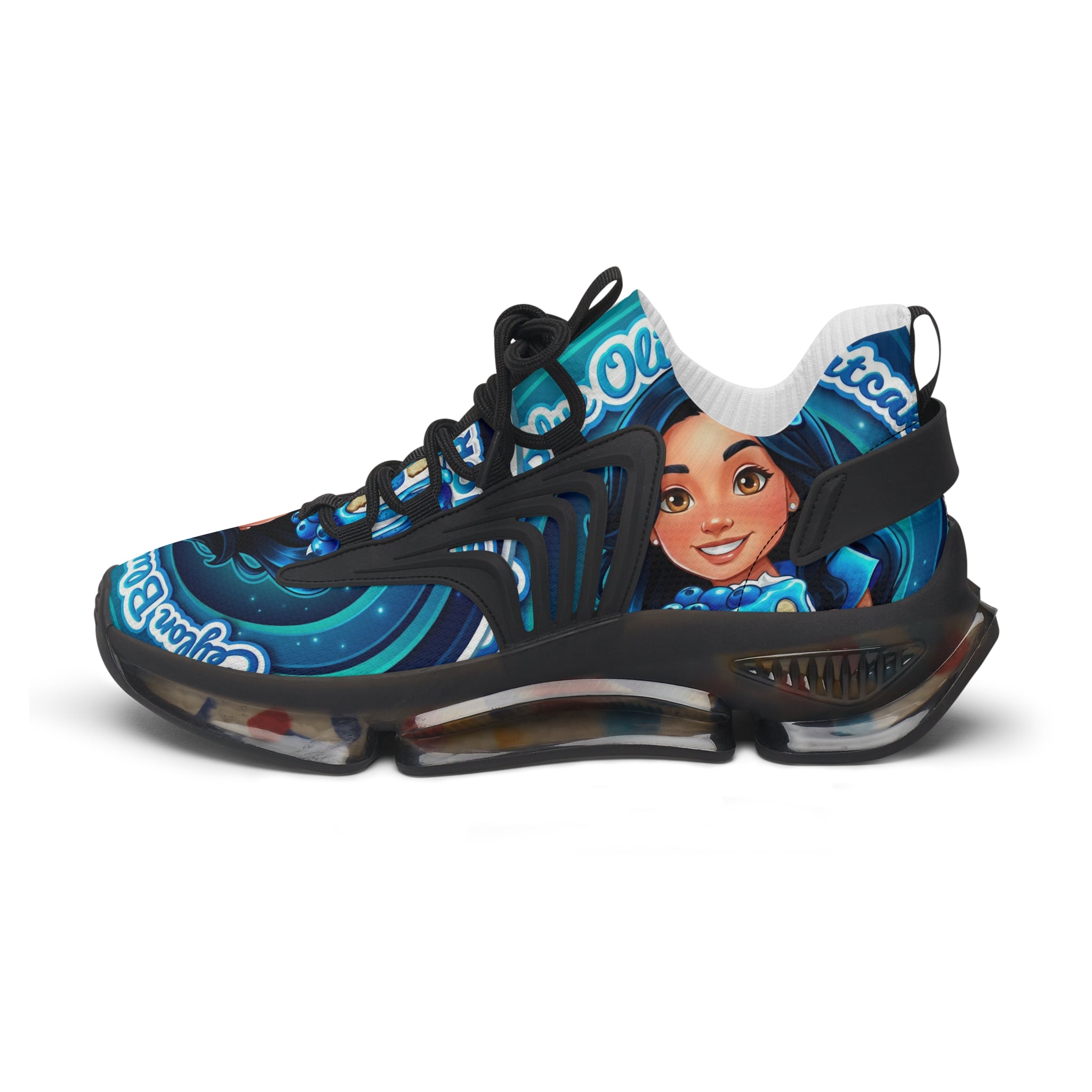 Women's Mesh Sneakers — "Ceylon Blue Olive Shortcake "Graphic Athletic Shoes