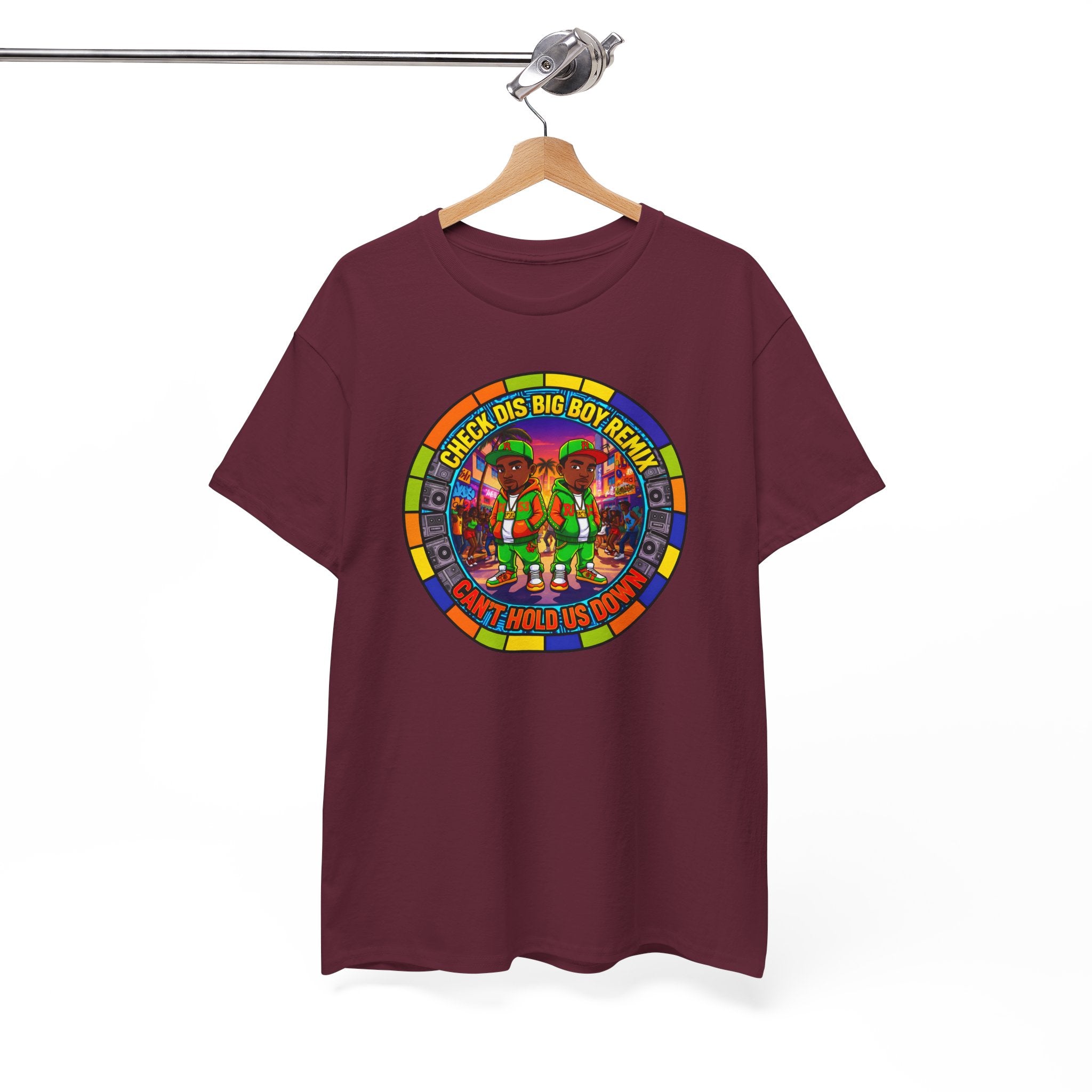 T-Shirt — "Check Dis Big Boy Remix" Colorful Cartoon Grap6hic Tee