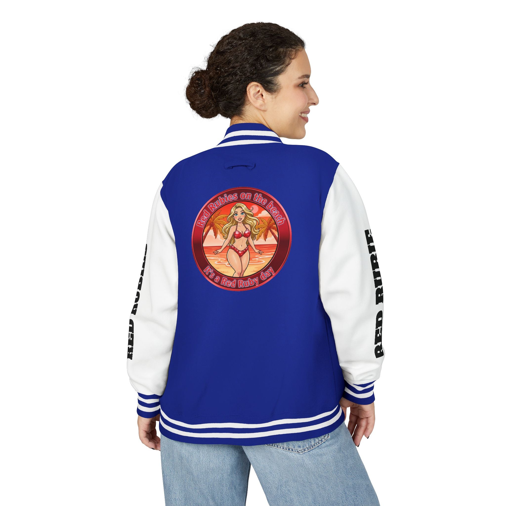 Jacket Letterman Jacket- "It's A Red Rubie Day"