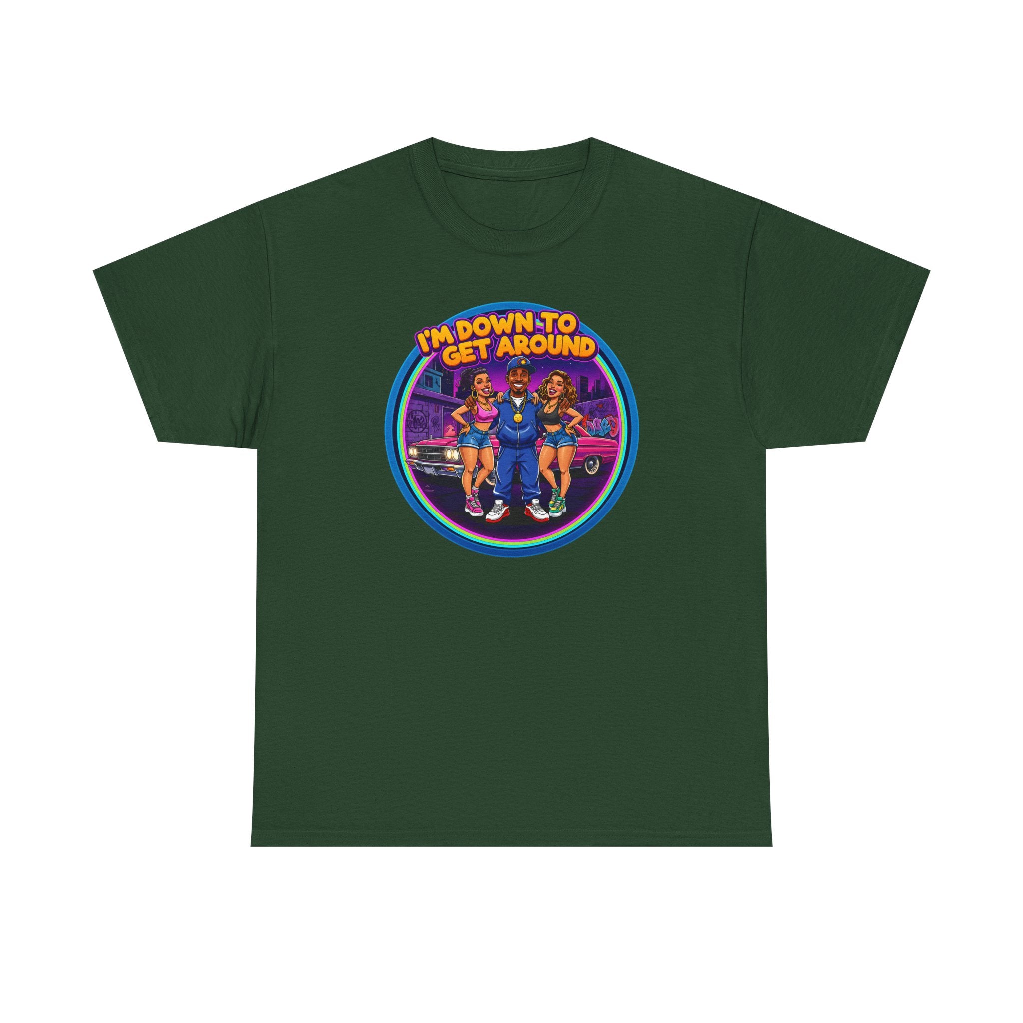 T-Shirt — 'I'm Down to Get Around' Retro Skate Crew Graphic Tee