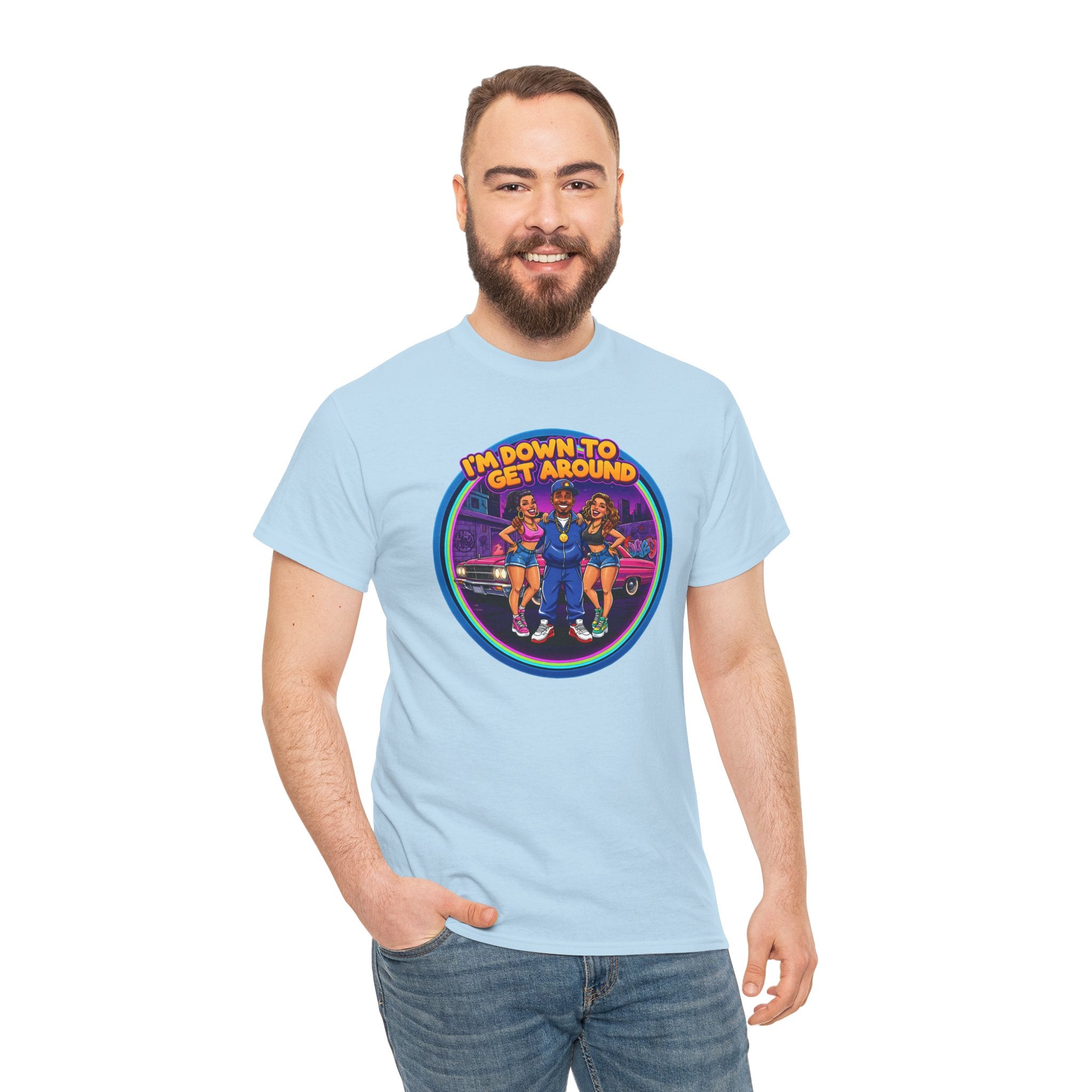 T-Shirt — 'I'm Down to Get Around' Retro Skate Crew Graphic Tee
