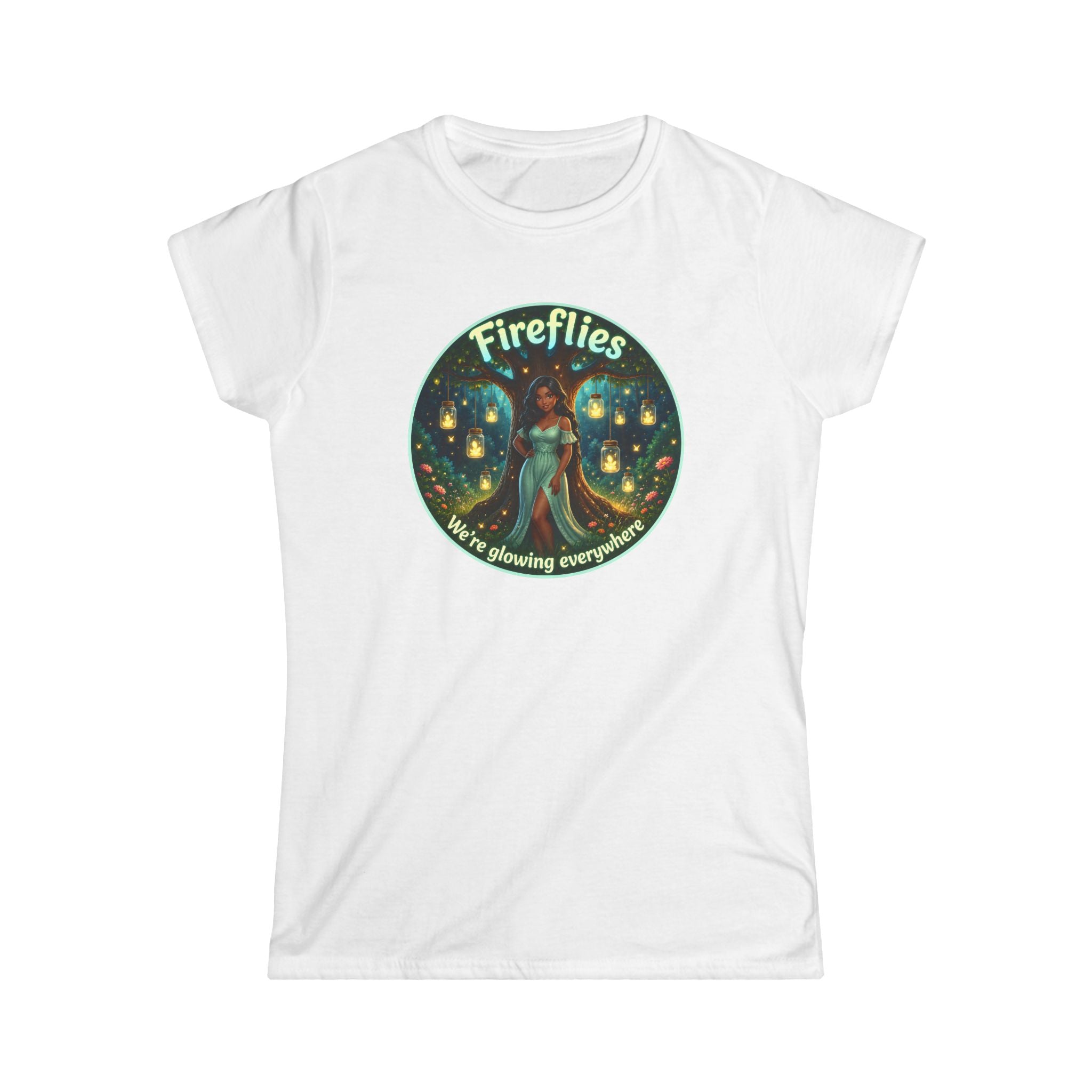 Fireflies Graphic Tee — "Fireflies" Nature Glow Women's T-Shirt