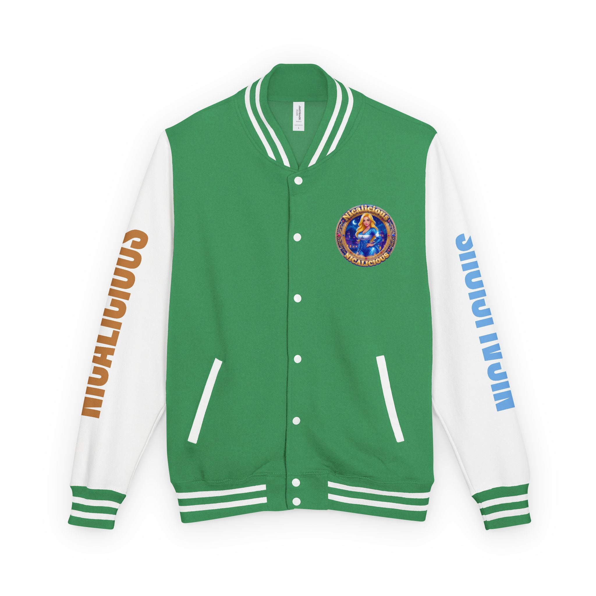 Letterman Jacket — 'Nicalicious' Retro Varsity Jacket with Angel Crest