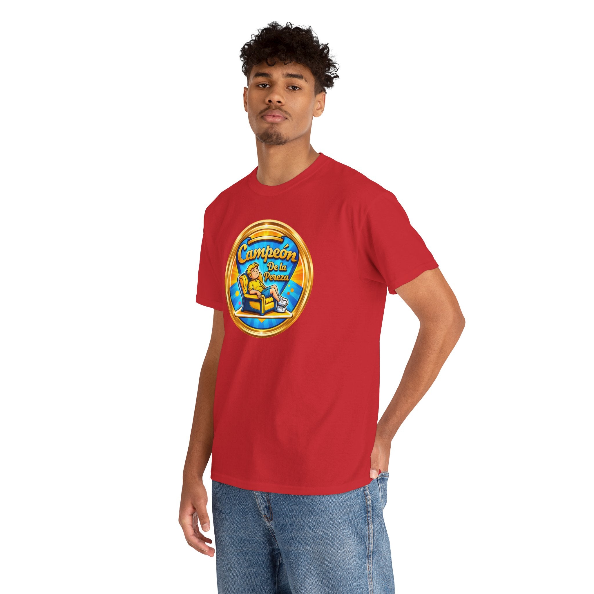 "Campeón De La Pereza" Tee — Gold Badge Adventure T‑Shirt